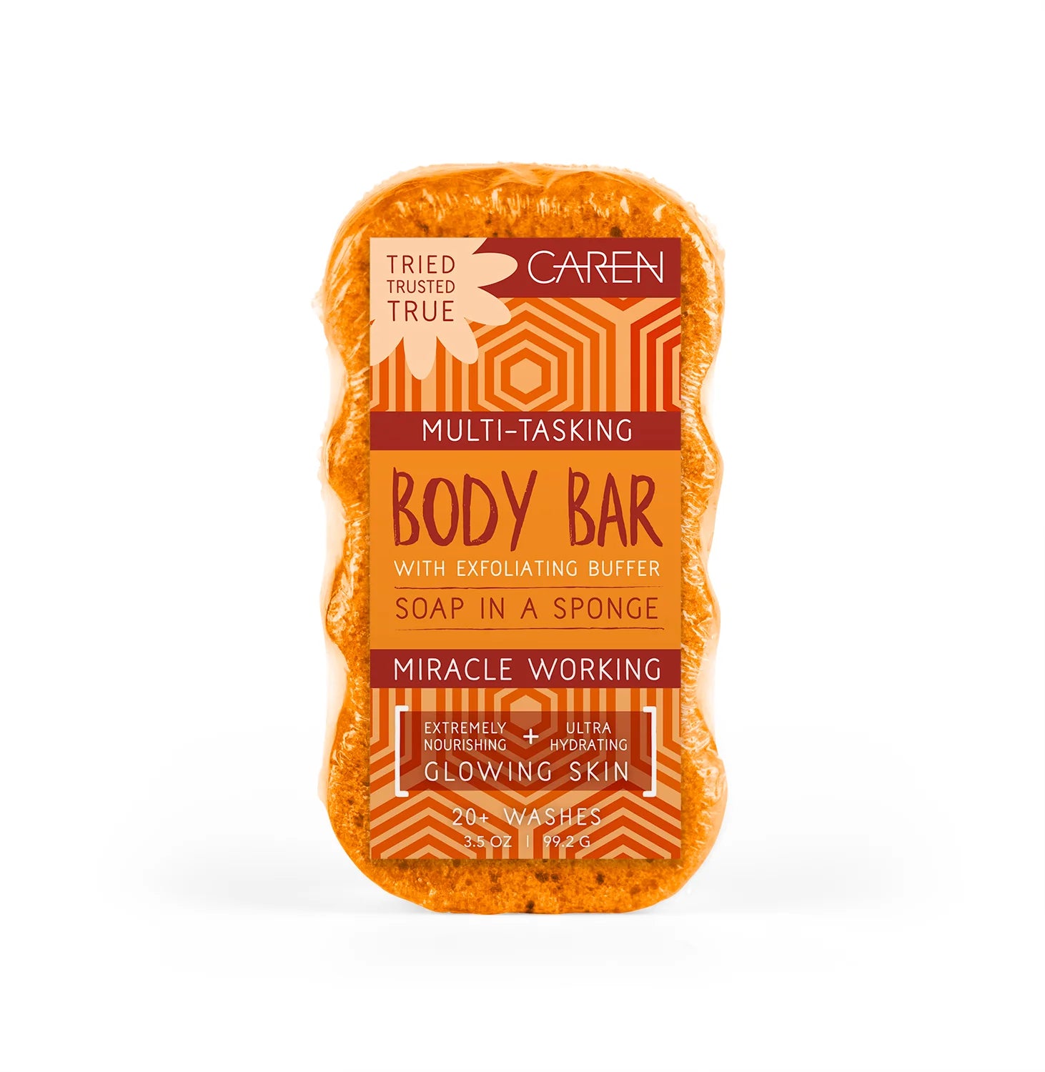 Caren Dazzle Orange Body Bar - Moisturizing & Exfoliating Soap for Dry Skin - Perfect for Shower, Bath & Spa Relaxation