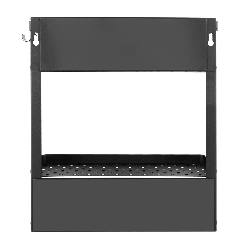 Ciciglow Magnetic Refrigerator Organizer - Foldable Hanging Storage Shelf for Spices, Condiments & Kitchen Essentials - Space-Saving Fridge Rack (Black) - Perfect for Small Kitchens, Dorms & Apartments
