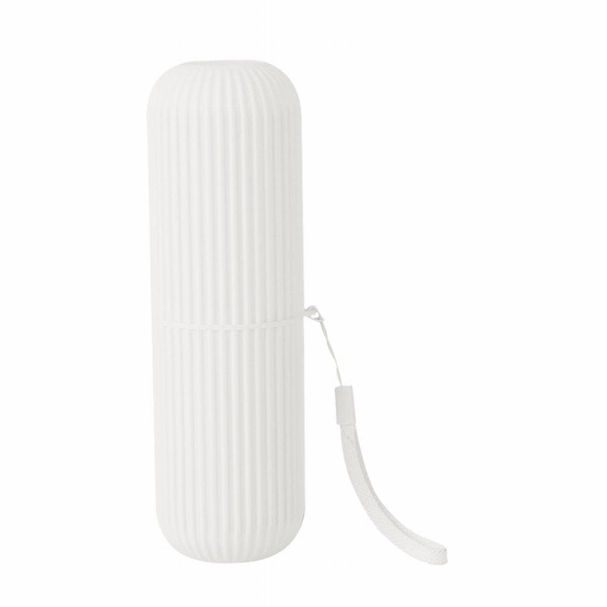 Portable Travel Toothbrush Cup with Toothpaste Holder - Compact Bathroom Organizer for Toiletries Storage - White Travel Accessories for Camping, Gym & Business Trips