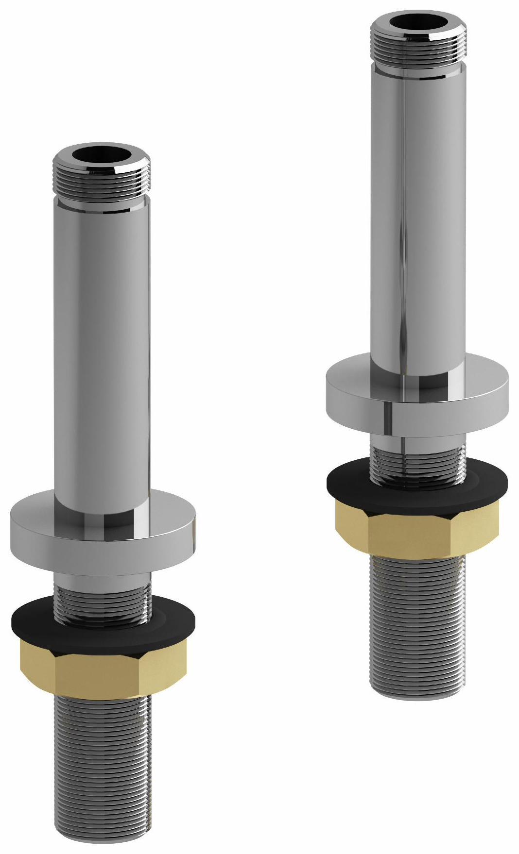 4 Deck Mount Riser Pair Chrome TU04C RIOBEL - Perfect for Kitchen Sink Faucet Installation, Bathroom Vanity Upgrade, and Commercial Plumbing Applications