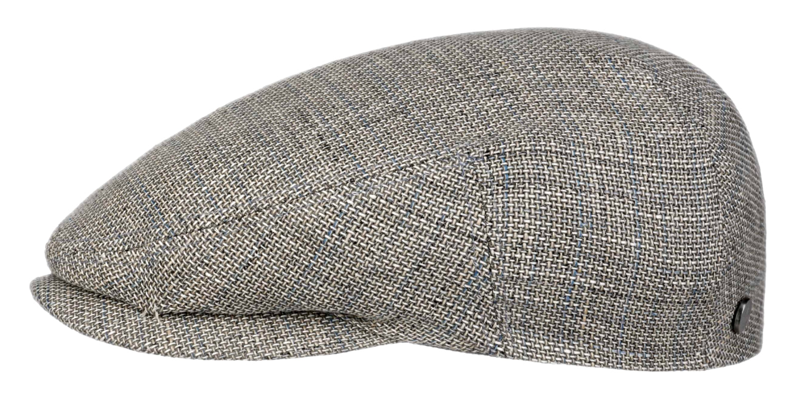 Lierys Men's Grey Linen Cotton Hopsack Flat Cap - Classic Driver Style Hat for Casual Wear, Golf, Outdoor Activities & Vintage Fashion