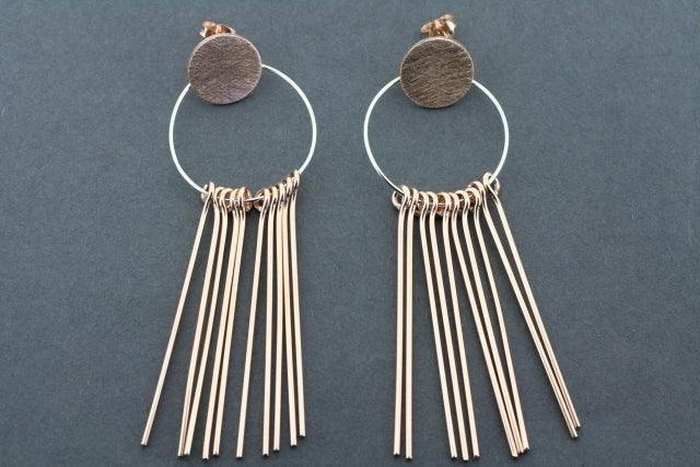 Rose Gold Plated Circle & 10 Drop Earrings for Women - Elegant Dangle Hoop Earrings for Party, Wedding & Everyday Wear