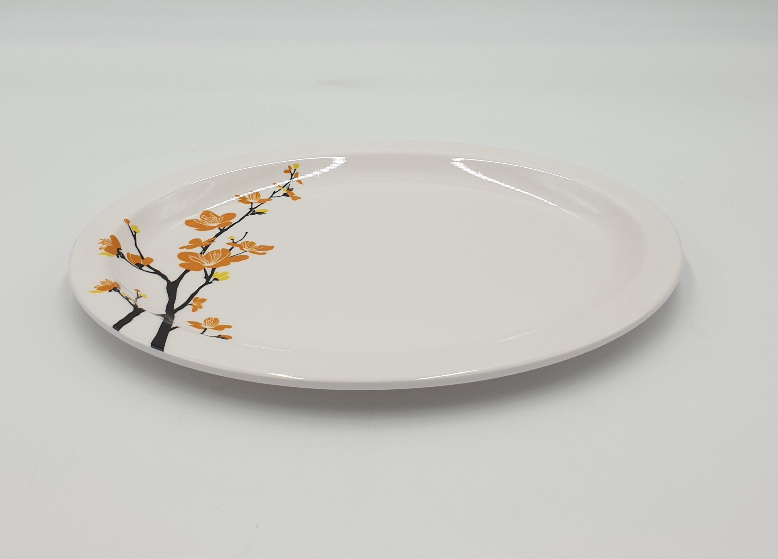 13-Piece Melamine Dinner Plate Set with Yellow Flower Design - Durable & Lightweight for Outdoor Picnics, Camping, and Everyday Use