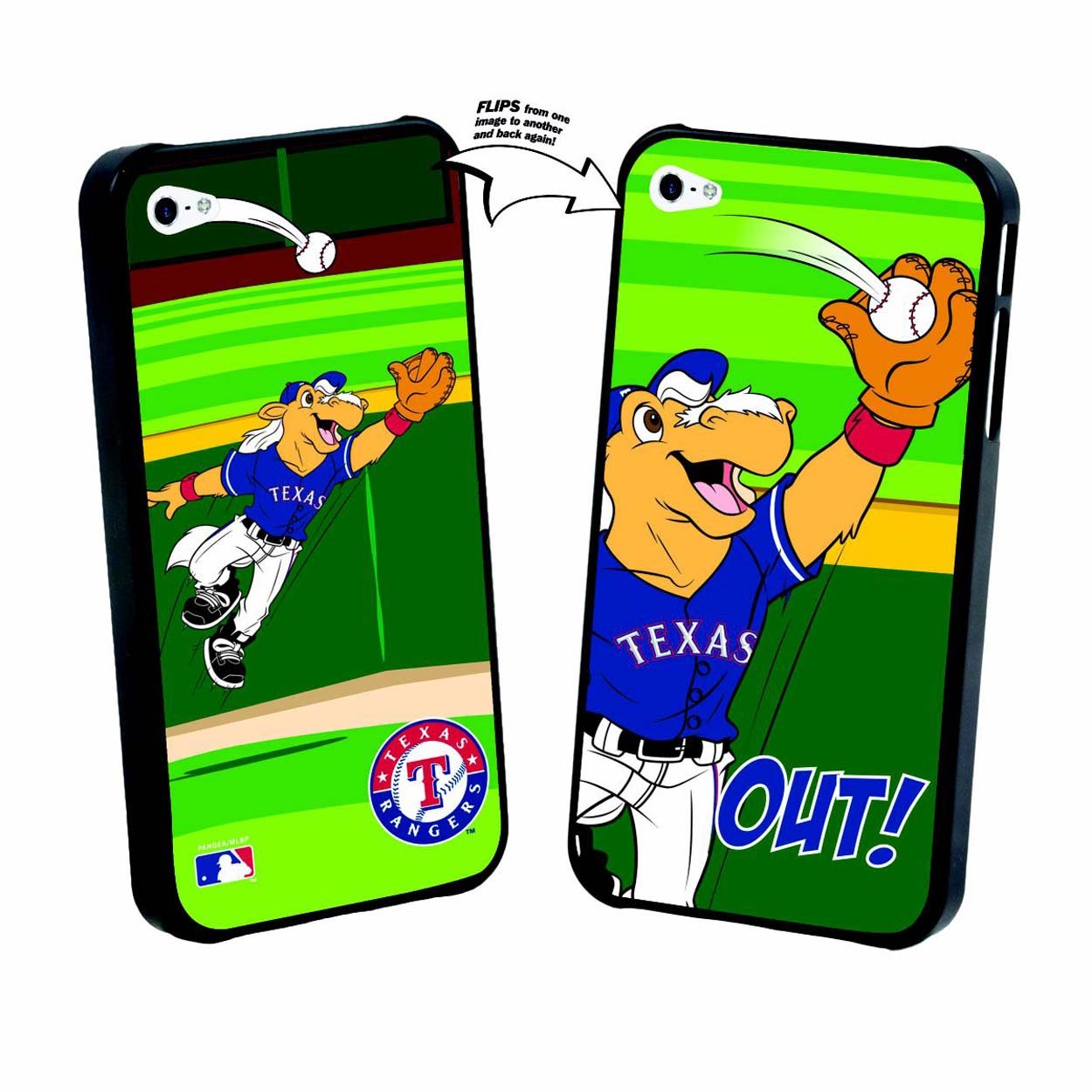 MLB Texas Rangers Mascot 3D Lenticular iPhone 5 Case - Shockproof Protective Phone Cover for Baseball Fans & Rangers Supporters (Perfect for Games, Travel & Daily Use)