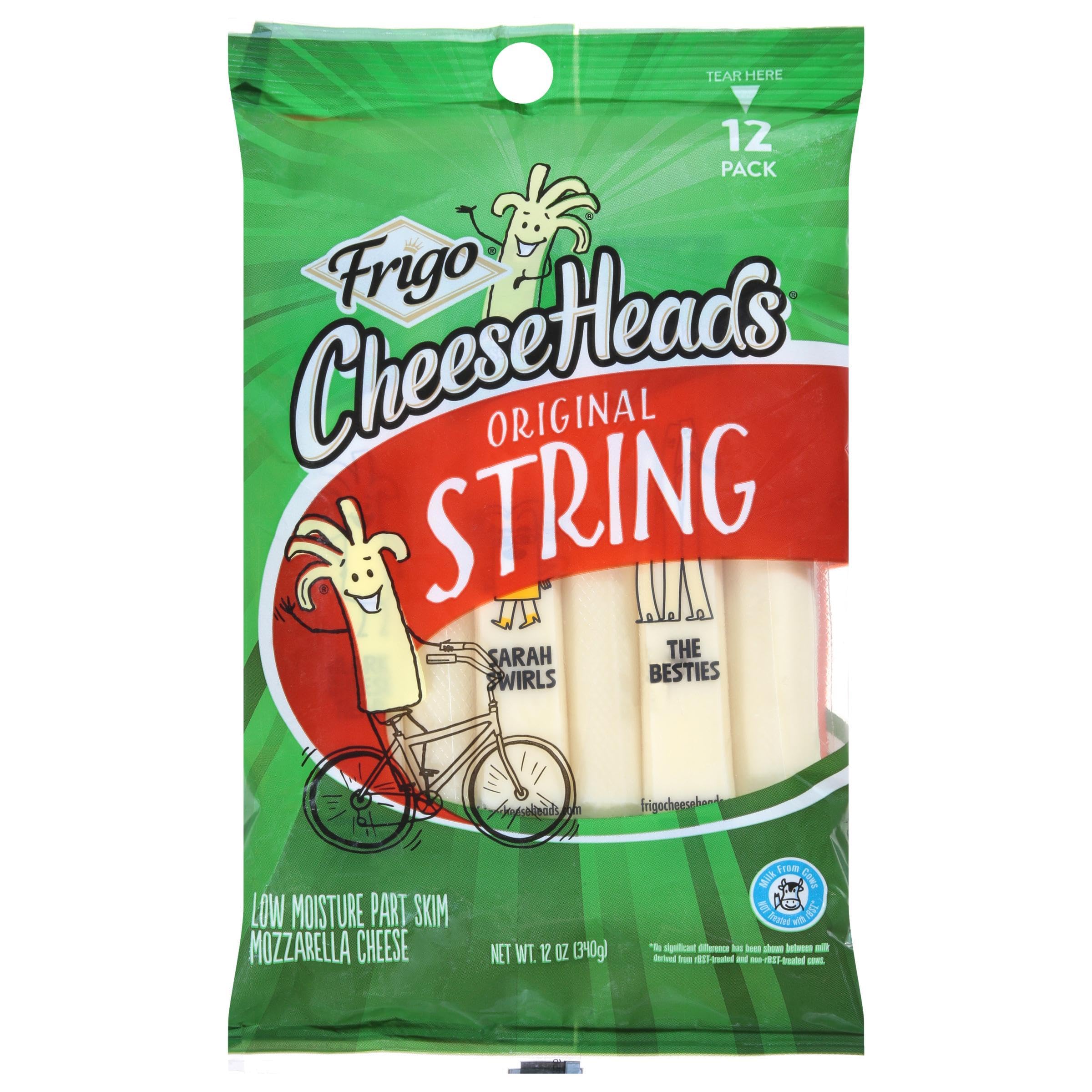 Frigo Cheese Heads String Cheese Snacks - 12 Pack | Mozzarella Cheese Sticks for Kids & Adults | Perfect for Lunches, Parties & Healthy Snacking