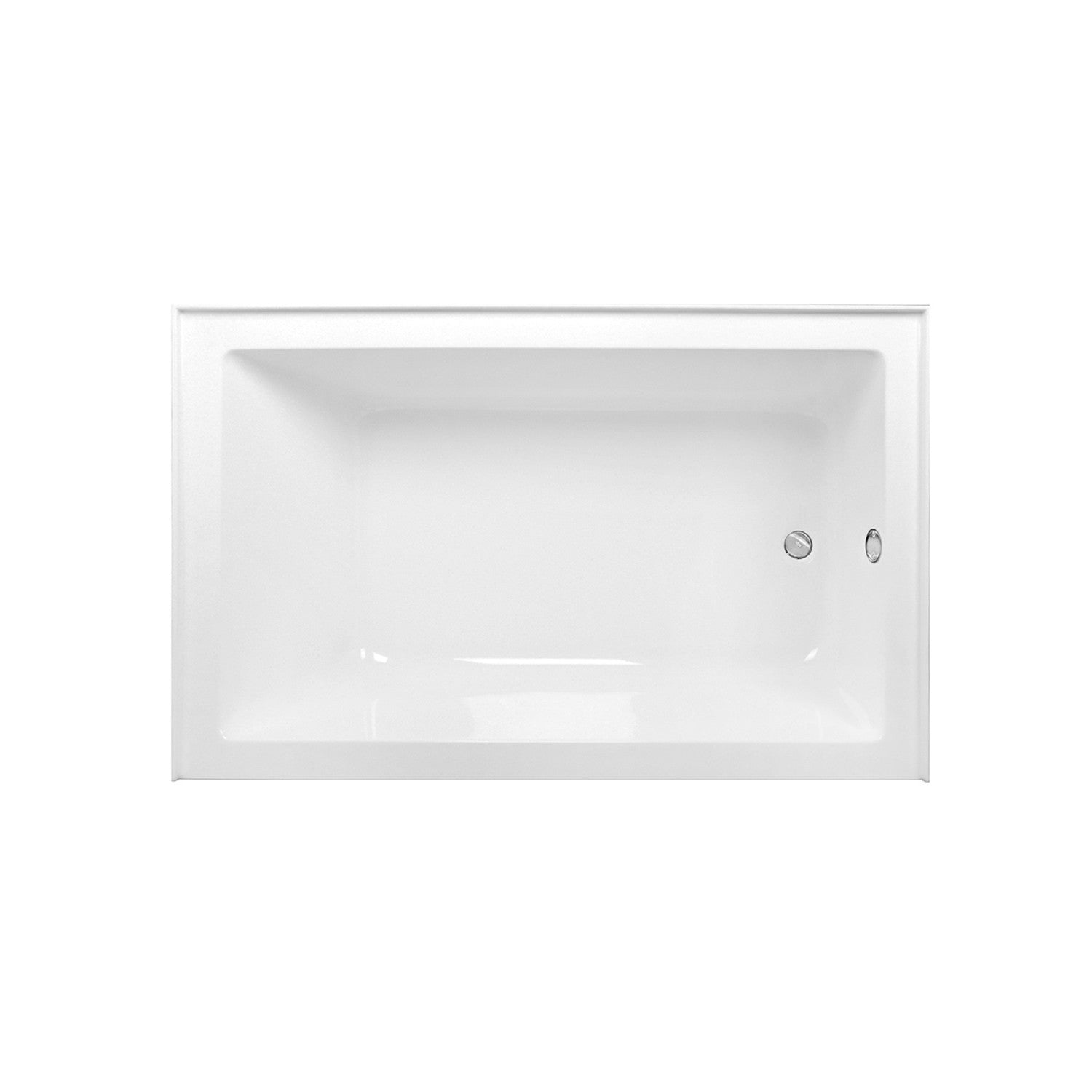 Aqua Eden 60 Inch Acrylic Rectangular 3-Wall Alcove Bathtub - Right Hand Drain, Glossy White with Polished Chrome Finish | Perfect for Modern Bathroom Renovations & Spa-Like Retreats