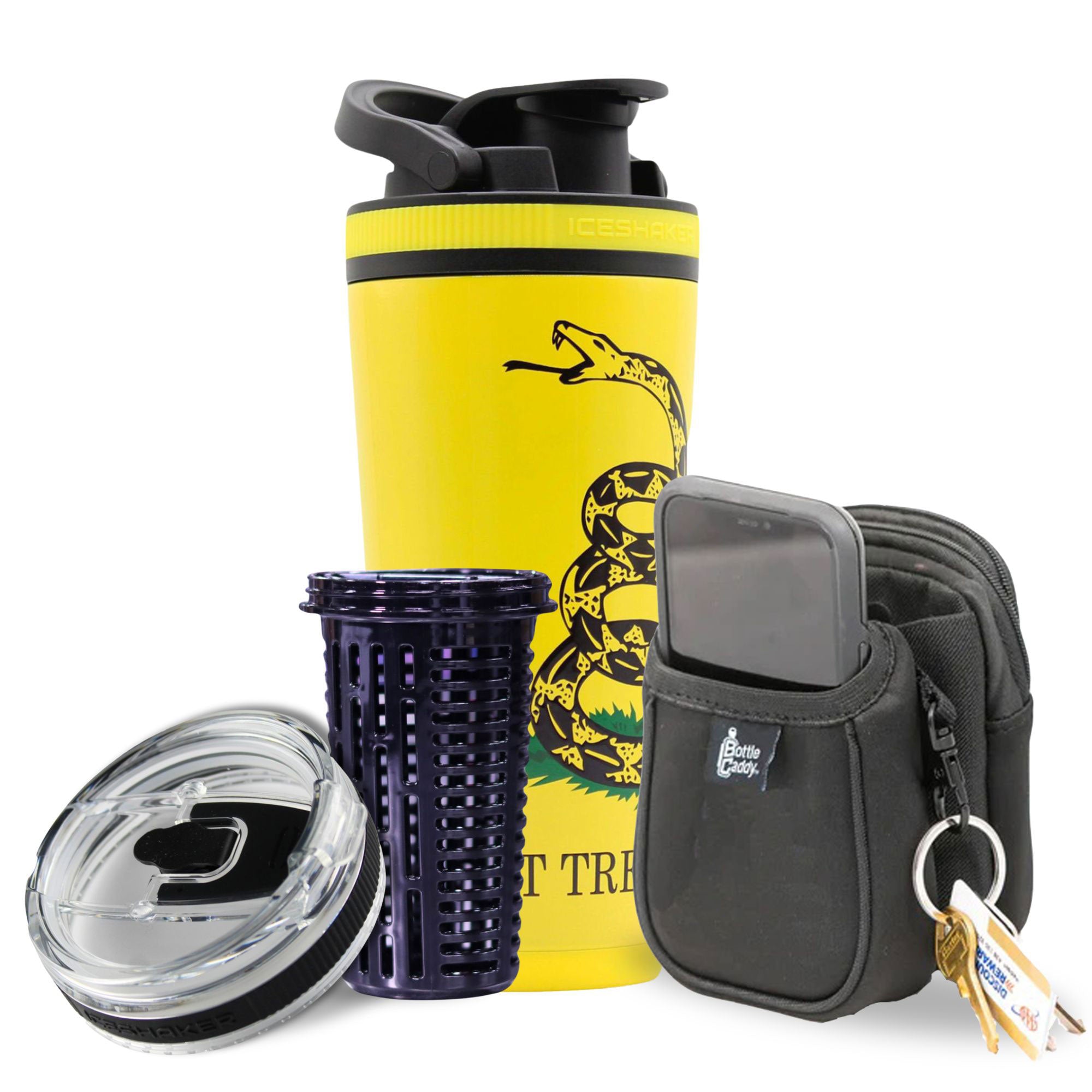 Don't Tread On Me 26oz Stainless Steel Insulated Ice Shaker Cup Bundle - Perfect for Gym, Workouts, Protein Shakes & Outdoor Activities