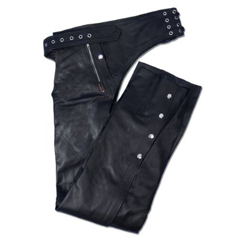 Hot Leathers Leather Chaps with Quilted Lining - Premium Motorcycle Riding Gear for Men & Women | Perfect for Harley Davidson Bikers, Cruising & Road Trips