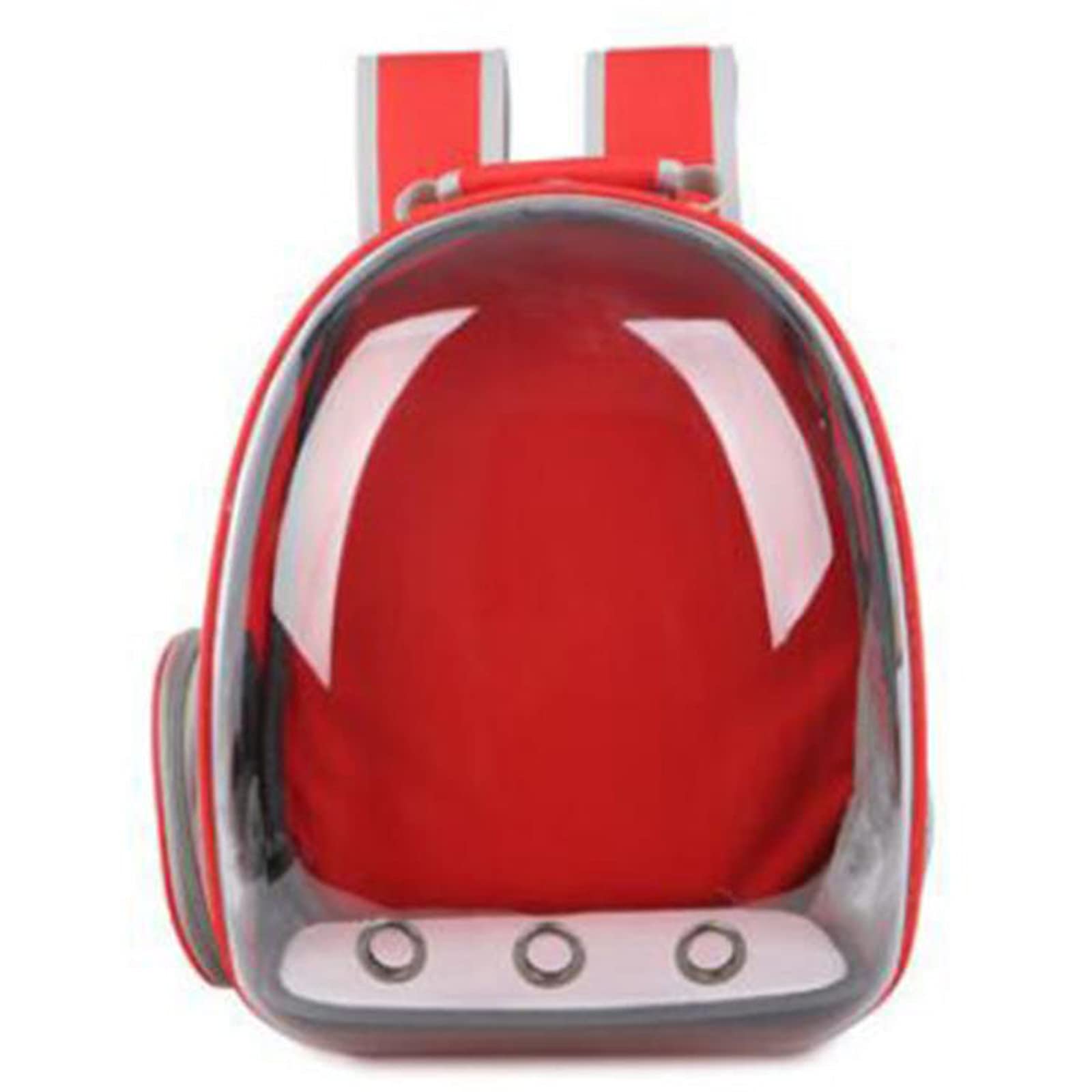 Premium Cat & Dog Backpack Carrier - Breathable Panoramic Travel Bag for Small to Medium Pets, Adjustable Leash Included - Perfect for Hiking, Air Travel & Outdoor Adventures (Red)