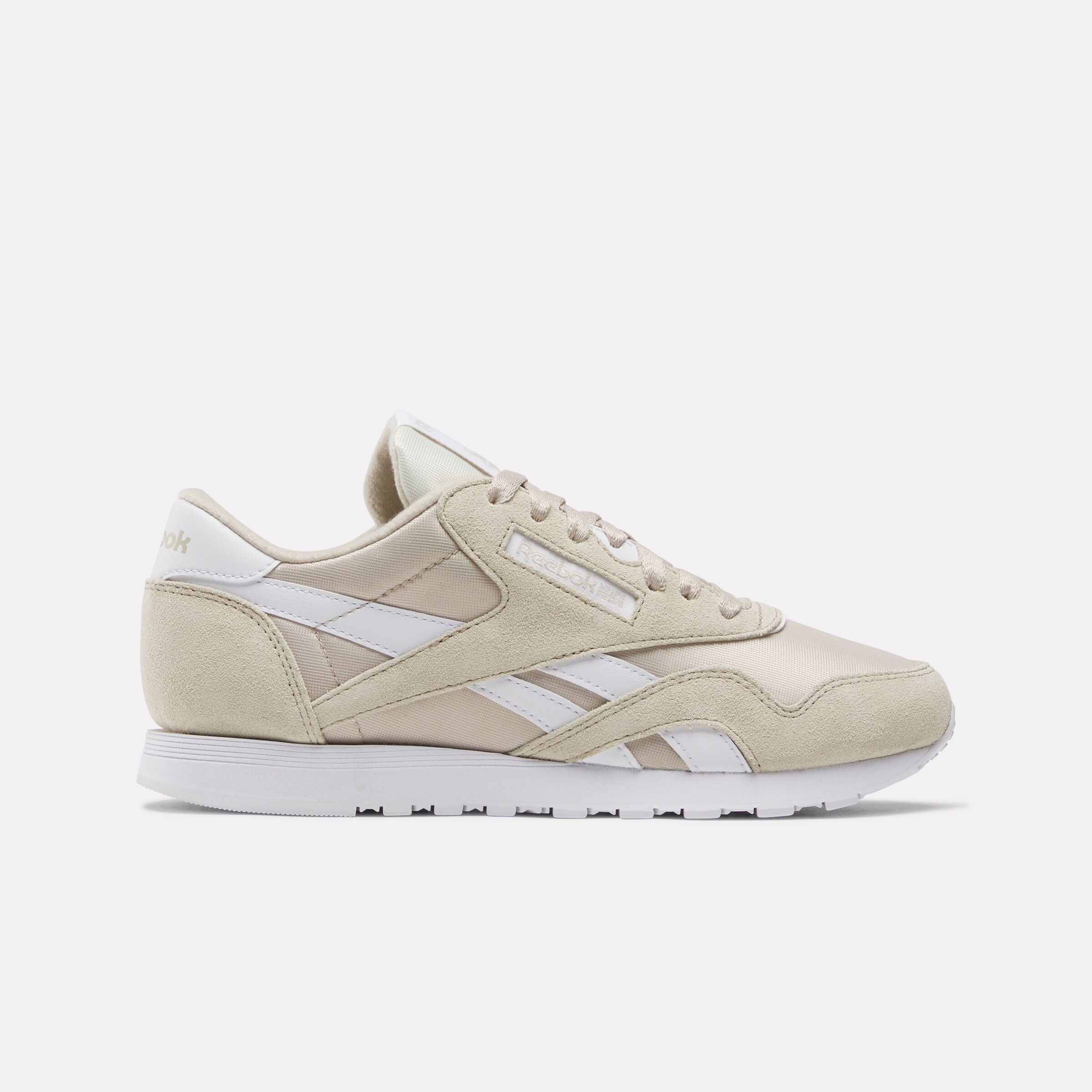 Classic Beige and White Nylon Shoes - Lightweight & Comfortable for Walking, Running, and Casual Wear