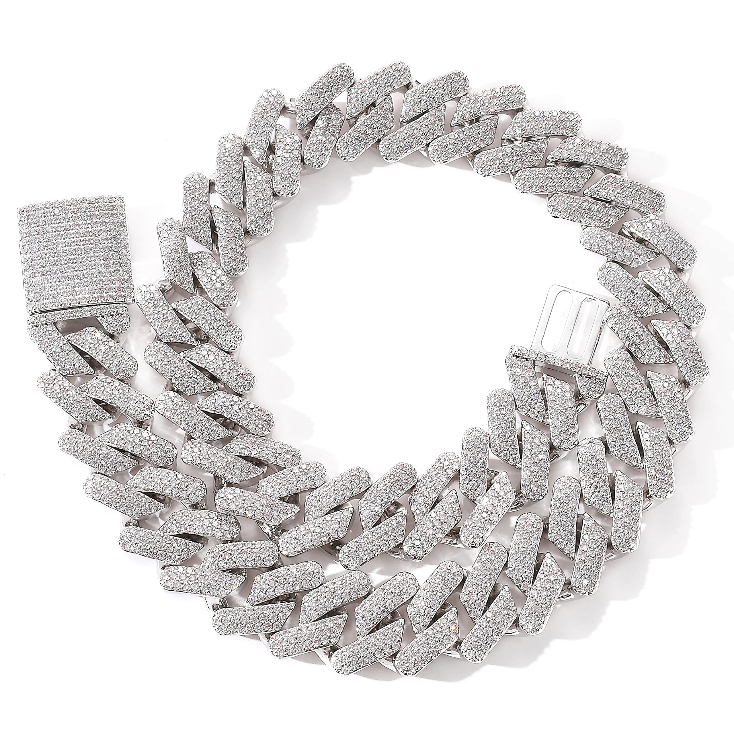 20mm LKV Gold Miami Cuban Link Chain for Men & Women - Iced Out Diamond Hip Hop Jewelry | Perfect for Parties, Gifts & Hip Hop Fashion