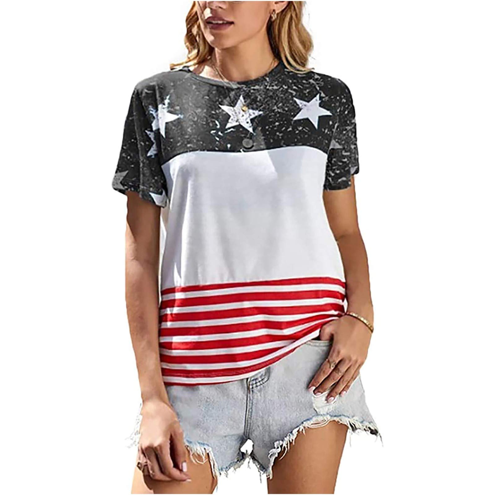 Stylish Women's Round Neck Casual Blouse - Loose Fit Oversized T-Shirt for Everyday Wear | Perfect for Work, Weekend Outfits & Relaxing at Home