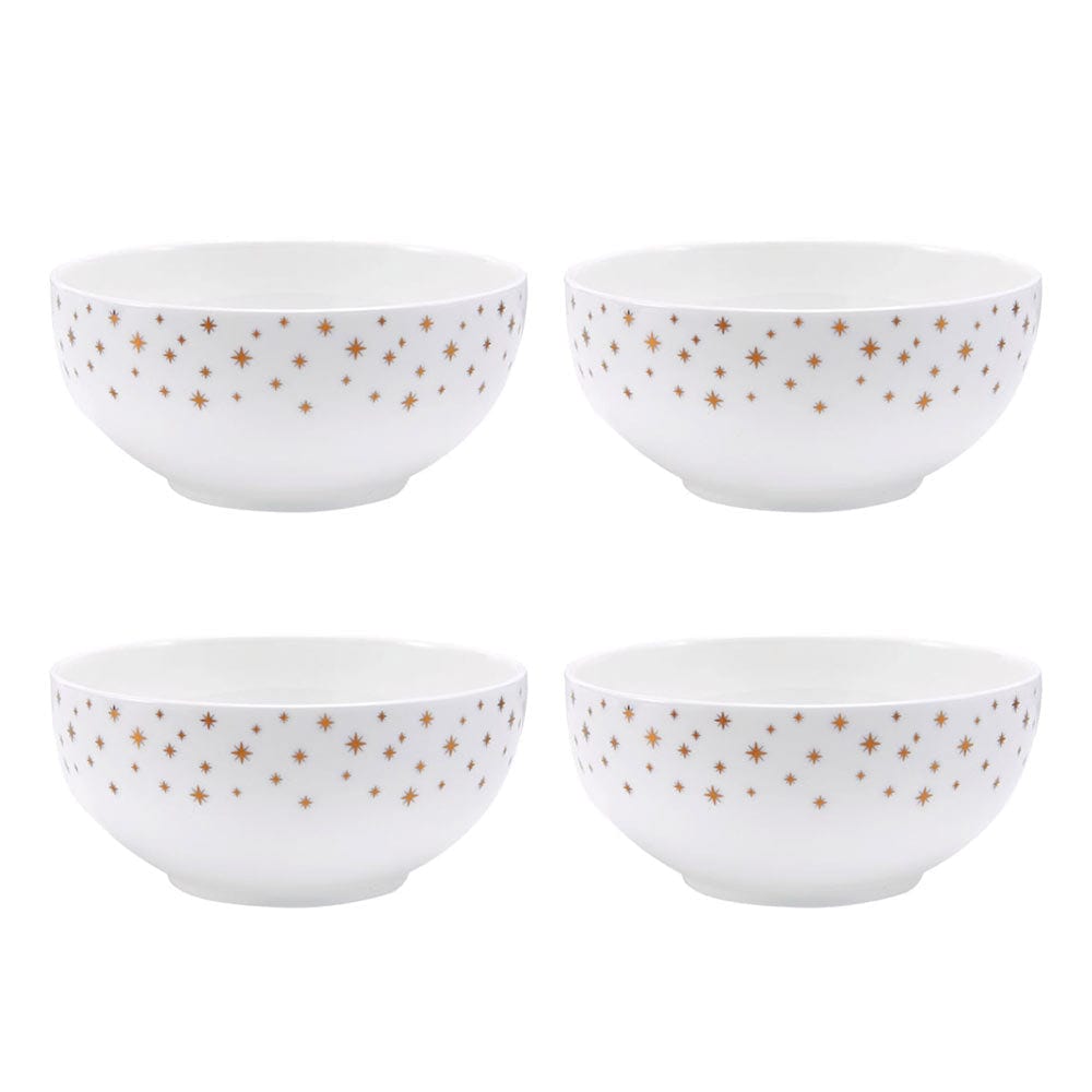 Millie Gold Set of 4 All-Purpose Bowls - Elegant Serving Bowls for Salads, Snacks, Cereal & Desserts - Perfect for Dining, Entertaining & Kitchen Storage