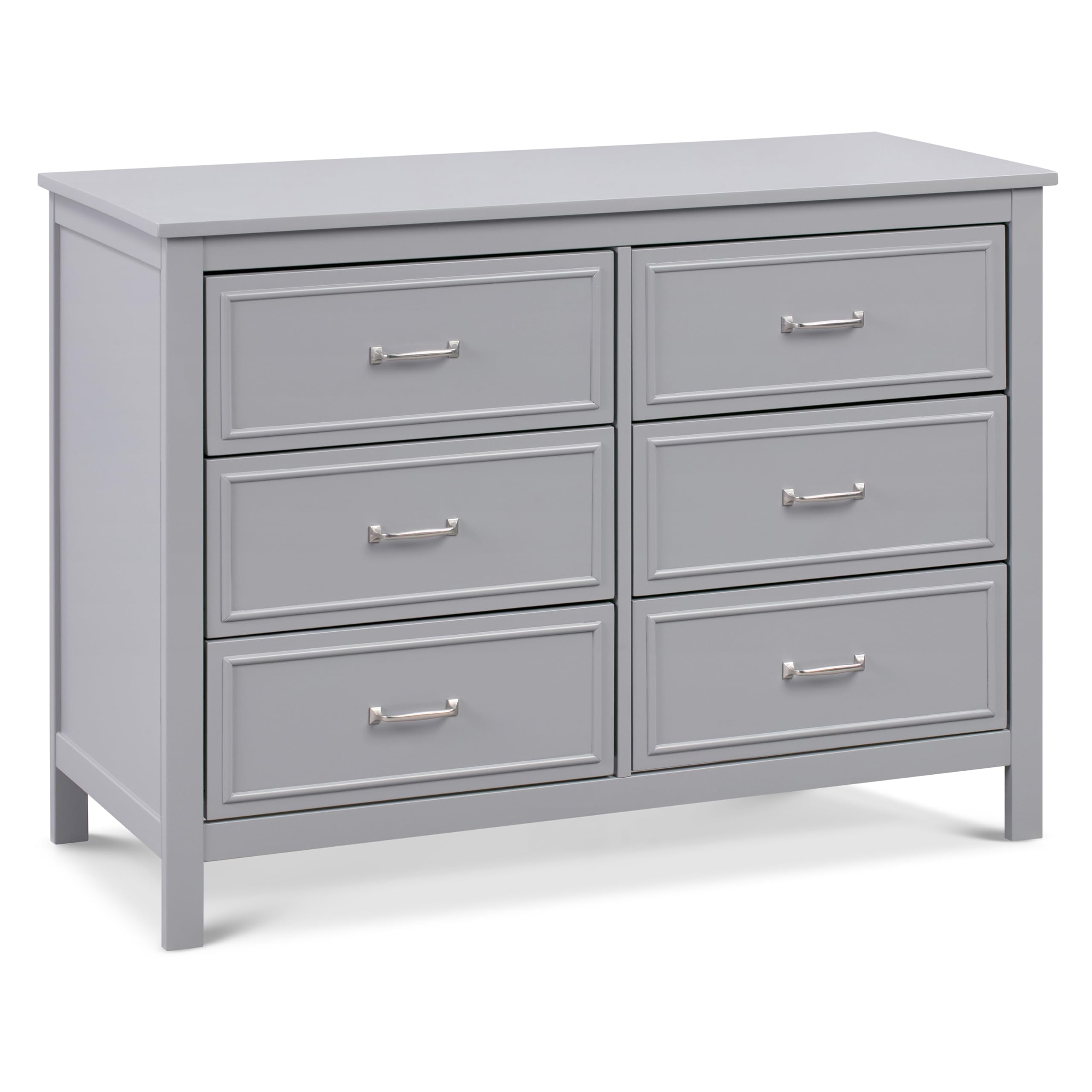DaVinci Charlie 6-Drawer Double Dresser in Grey - Modern Nursery & Kids Room Storage Furniture for Bedroom Organization