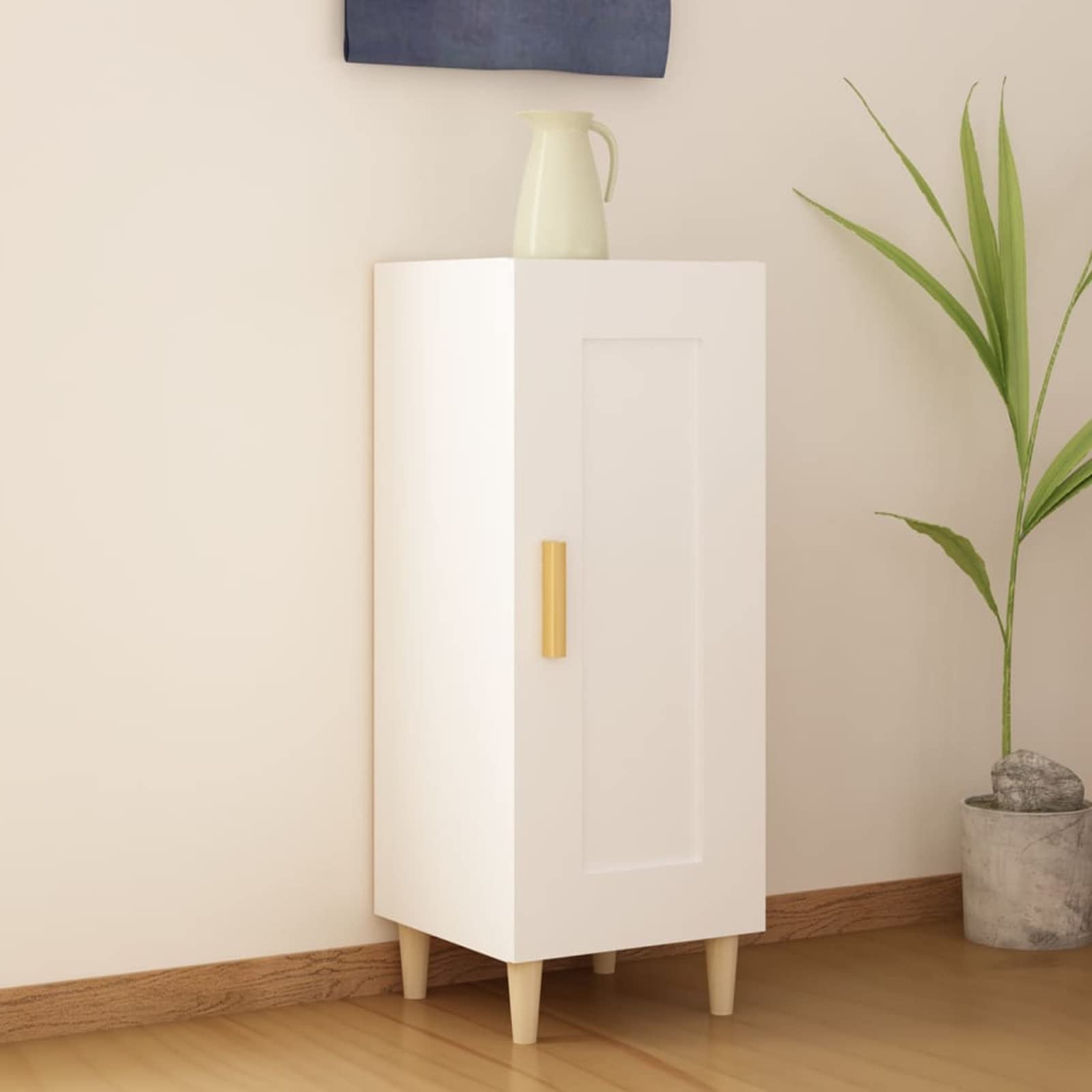 Tidyard White Wood Sideboard Cabinet - Multi-Functional Storage for Bathroom, Kitchen, Entryway & Office - Space Saving Organizer for Home & Workspace