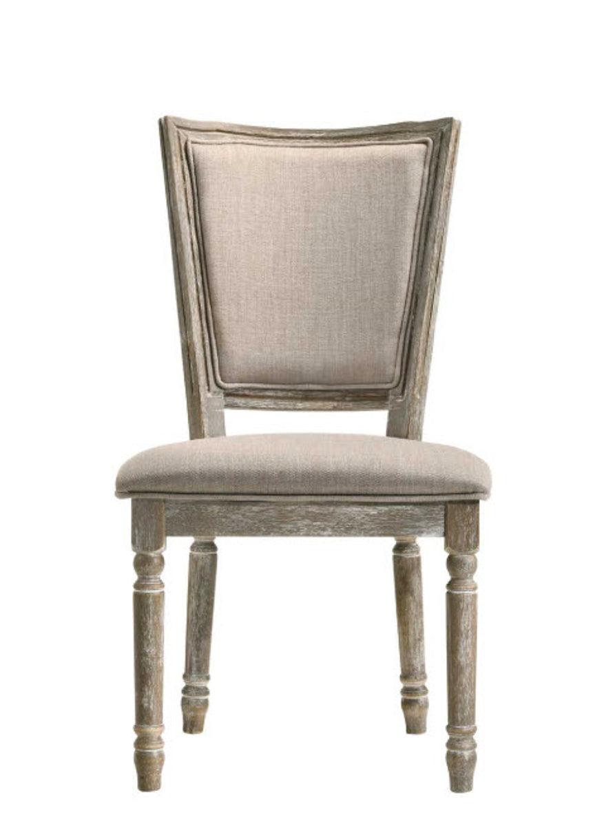 Acme Furniture Gabrian Side Chair Set of 2 - Reclaimed Gray Wooden Dining Chairs for Kitchen, Dining Room & Office - 60172
