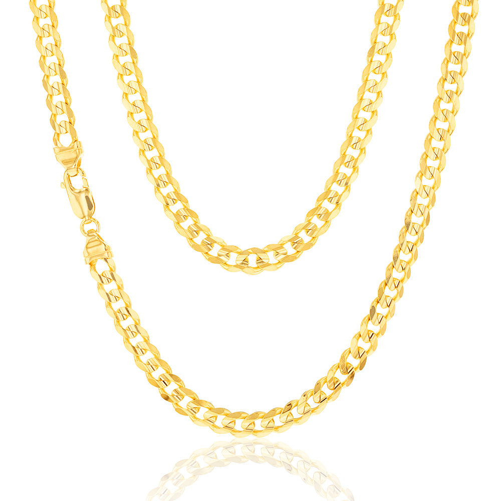 9ct Yellow Gold 55cm 170 Gauge Curb Chain Necklace for Men & Women - Perfect for Everyday Wear, Layering & Gift Giving