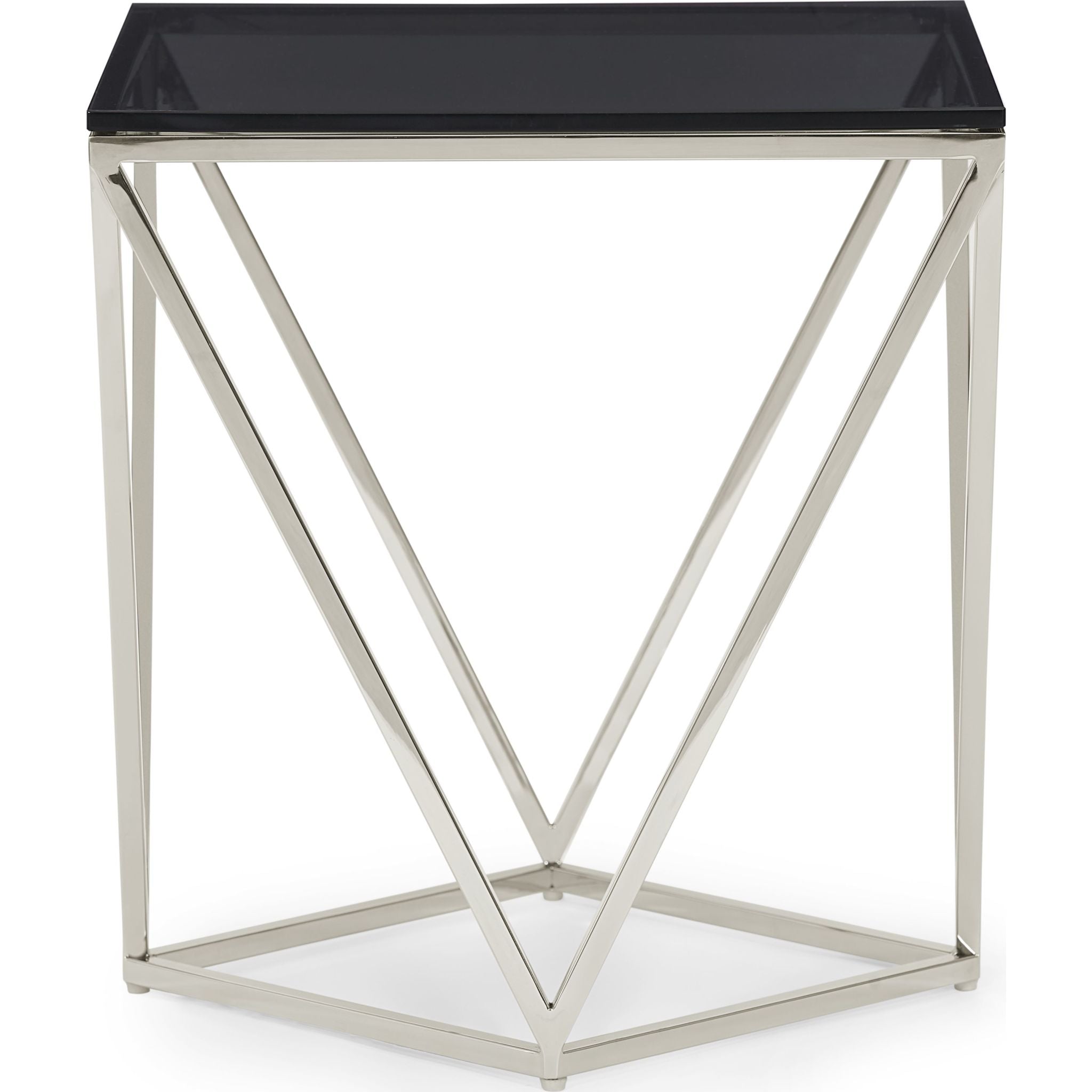 Aria End Table - Modern Smoked Glass Side Table for Living Room, Bedroom, or Office - Perfect for Coffee, Books, and Decor