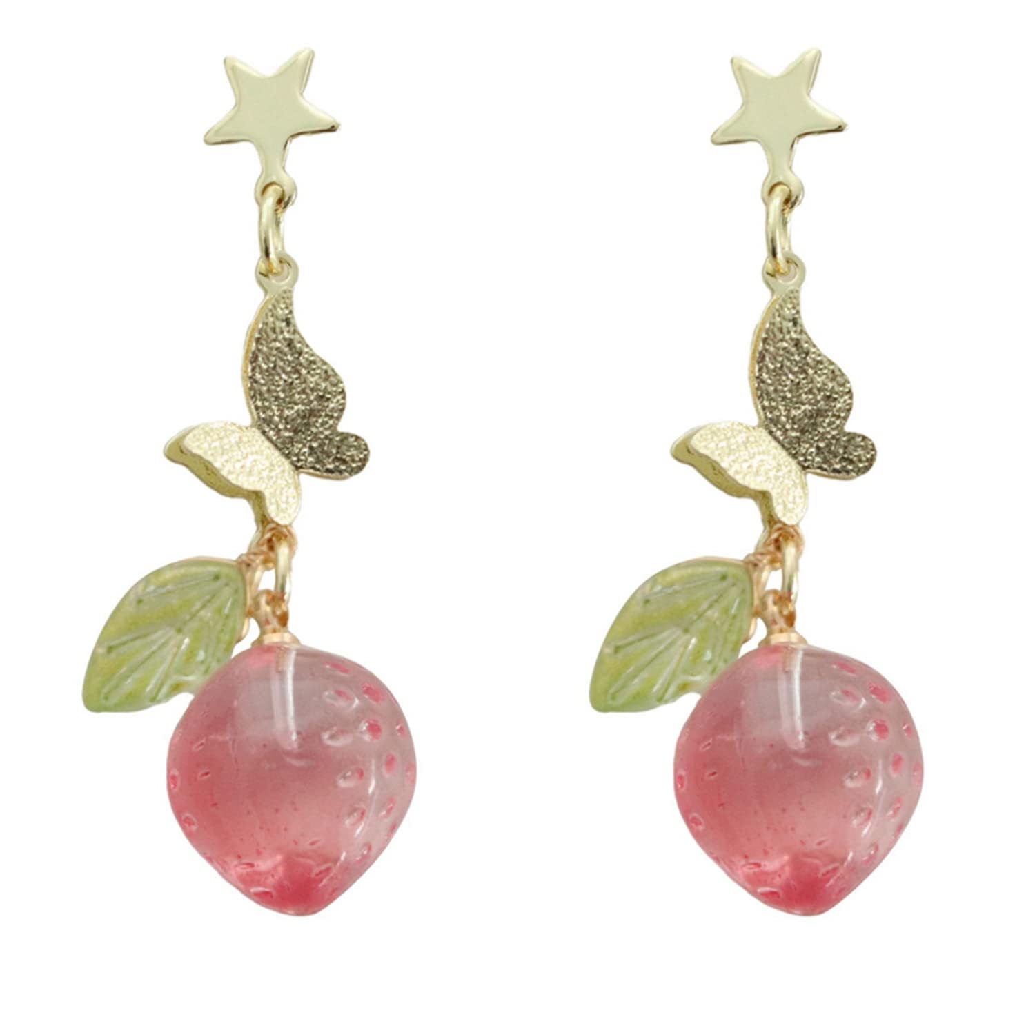 **ASTRUE Pink Rose Resin Bowknot Dangle Earrings for Women & Teen Girls - Fashion Jewelry Gift for Dating, Outing & Daily Wear - Elegant Drop Earrings for Parties, Weddings & Special Occasions**
