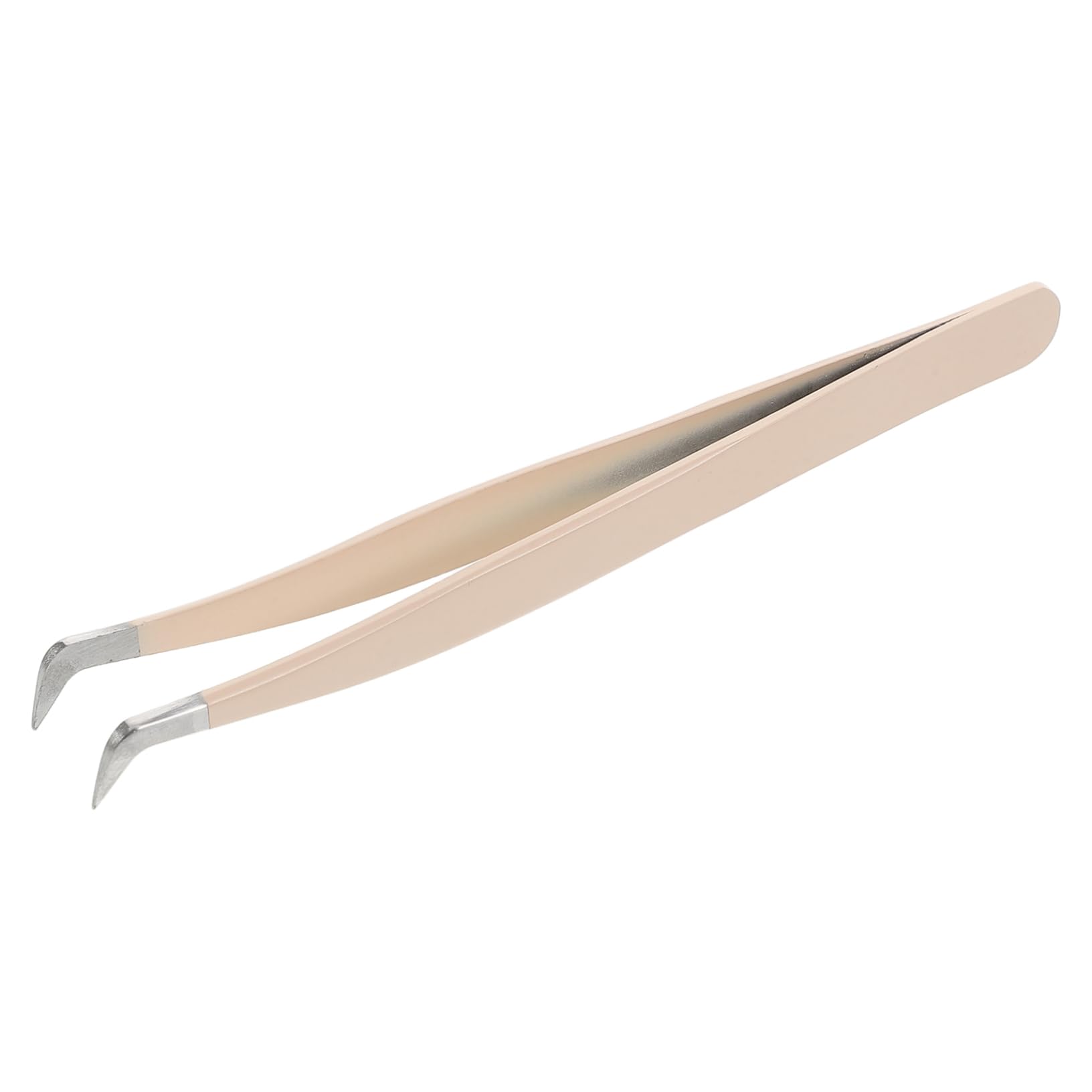 IPetboom Professional Curved Eyelash Tweezers - Precision False Eyelash Applicator for Lash Extensions & Makeup - Multi-Functional Beauty Tool (Beige) - Perfect for Salon, Home Use & Professional Makeup Artists