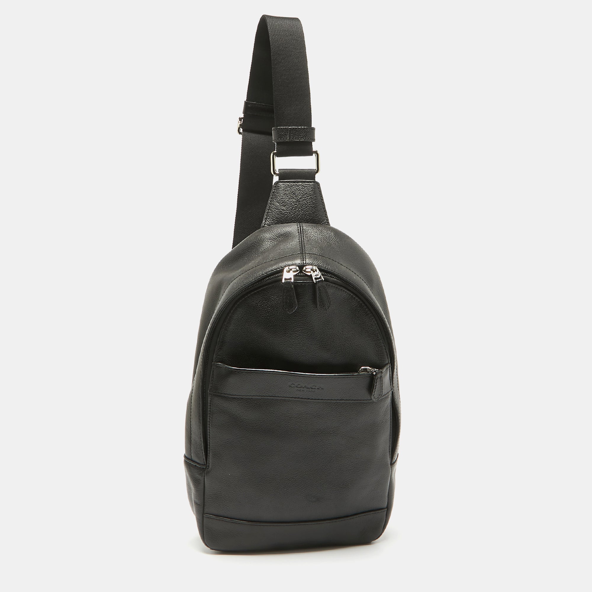 Stylish Black Leather & Mesh Charles Sling Backpack for Men & Women - Perfect for Travel, Work & Everyday Use