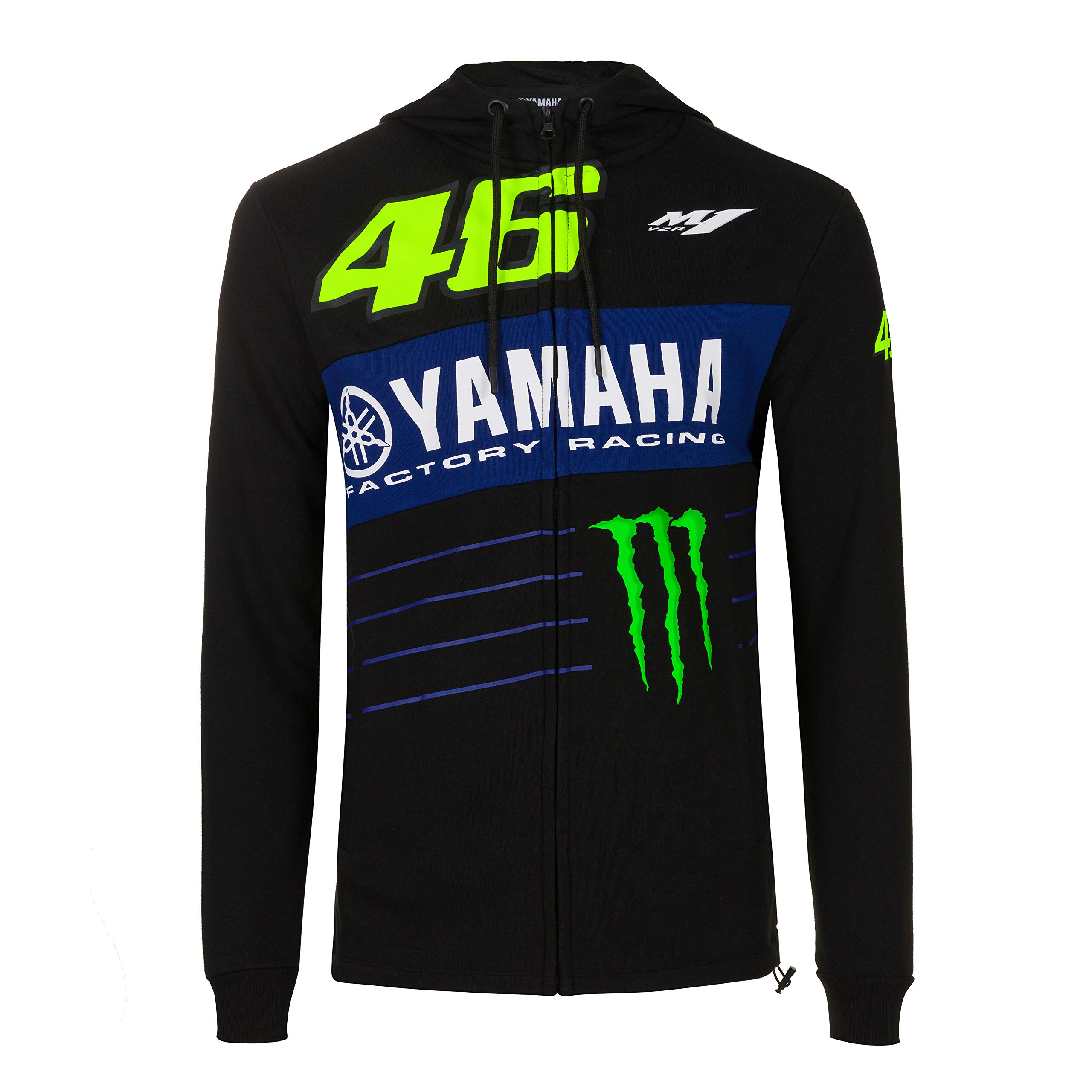 Valentino Rossi Yamaha Monster 46 Men's Hoodie - Official MotoGP Racing Merchandise for Fans & Bikers - Perfect for Casual Wear, Motorcycle Rides & Sports Events