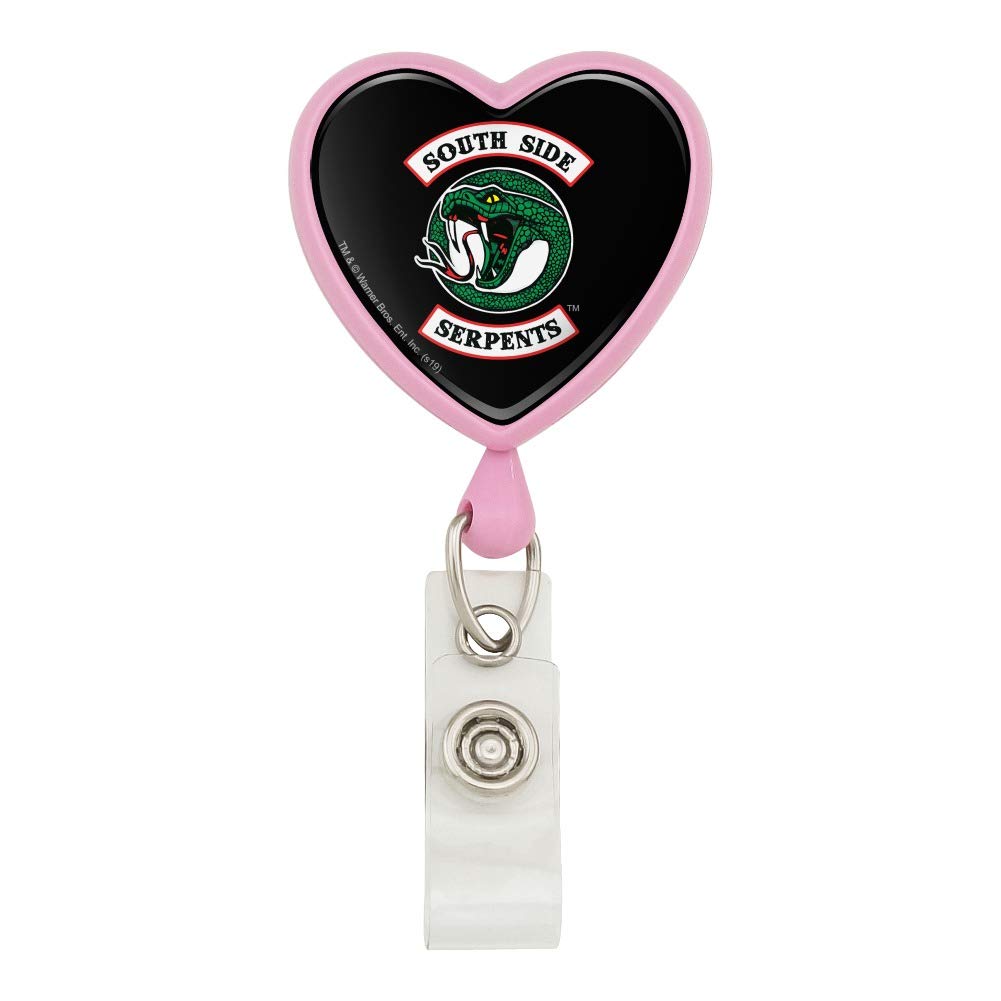 Riverdale South Side Serpents Heart Lanyard - Retractable Badge Reel & ID Card Holder for Work, School, Events, and Cosplay
