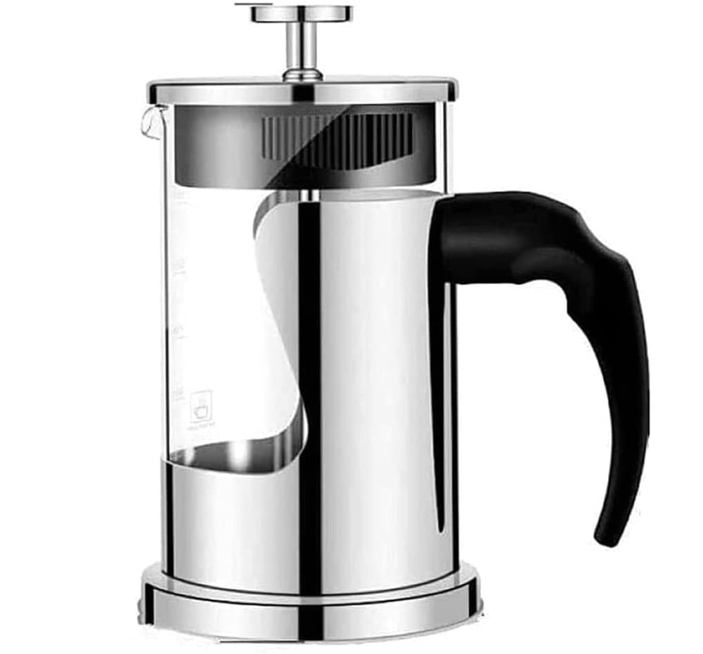 HAOSIZHEYU French Press Coffee Maker & Tea Infuser - 12oz Small Espresso Press with Stainless Steel Filter, Heat-Resistant Borosilicate Glass Carafe & Durable Bamboo Handle - Perfect for Home, Office, Camping & Travel - Easy to Clean & Dishwasher Safe