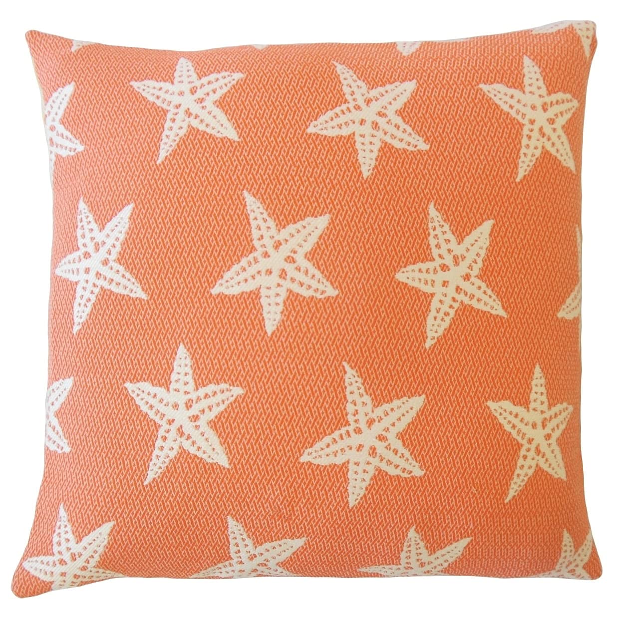 Wilf Coastal Down Filled Throw Pillow - Firecracker Red 22x22 Inches - Soft Luxury Decorative Cushion for Sofa, Bed & Coastal Home Decor