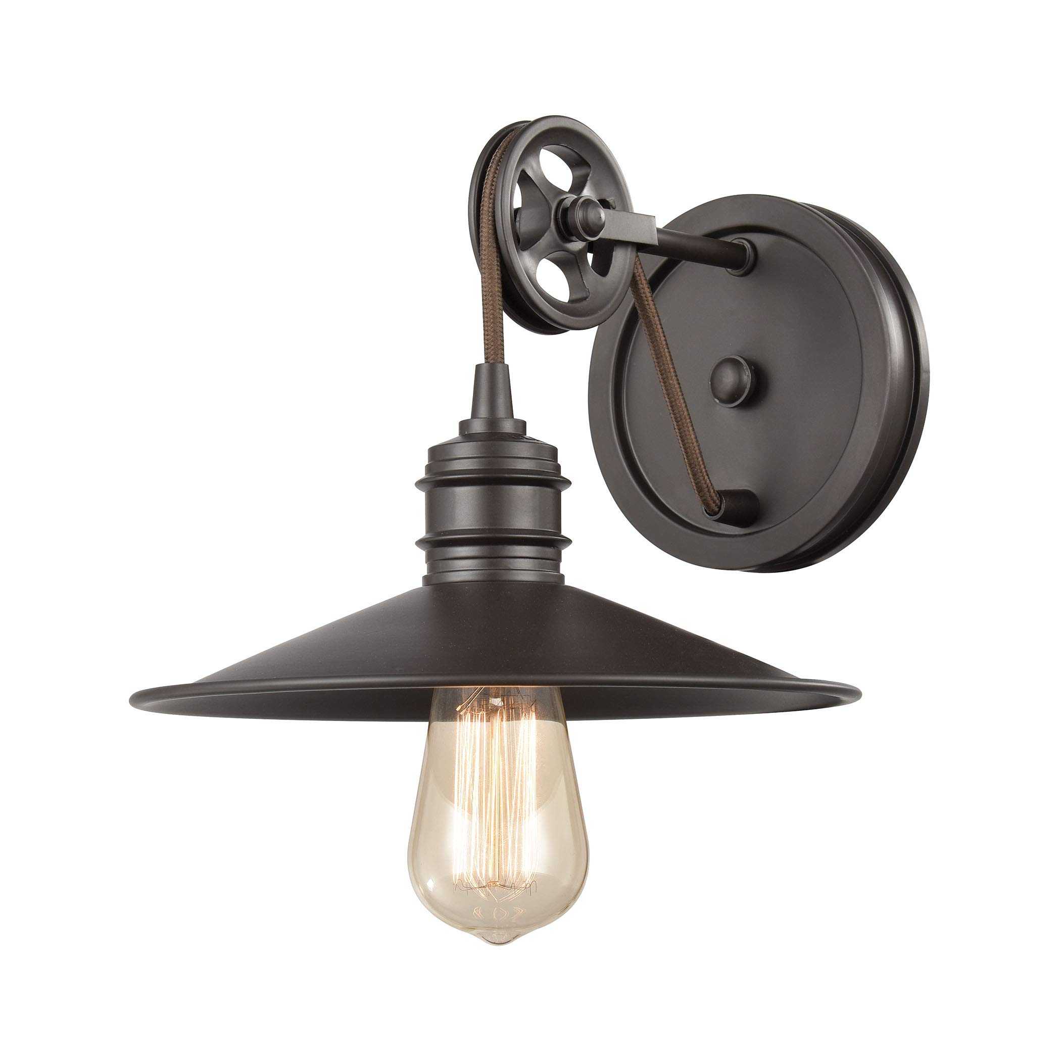 Oil Rubbed Bronze Spindle Wheel 1-Light Vanity Light - Perfect for Bathroom Makeup Mirror Lighting & Bedroom Dressing Area