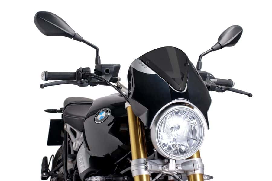 Puig RNineT Retrovision Fairing - Motorcycle Windshield for BMW R NineT - Classic Retro Style, Enhanced Wind Protection for Comfortable Long Rides