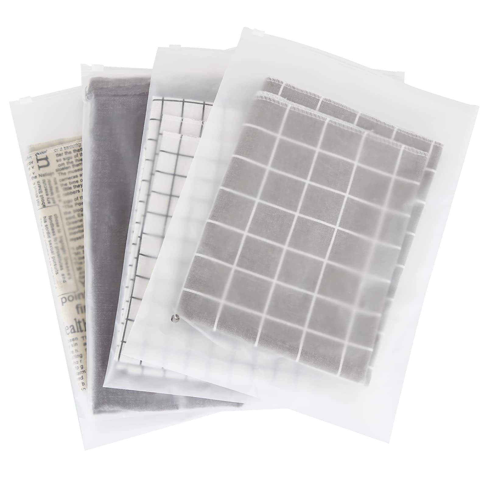 CertBuy 100PCS Frosted Zipper Storage Bags 11x15 Inch - Clear Resealable Plastic Bags for Clothes, Jeans, Pants - Durable Poly Bags for Packaging, Organizing & Travel - Perfect for Retail, Laundry & Storage