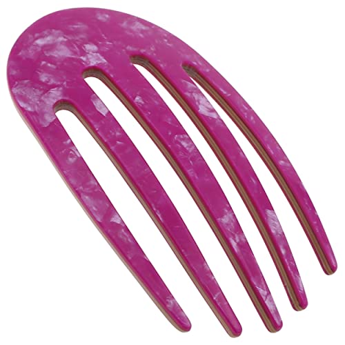 Camila Paris CP3413 French Hair Side Comb - Small Rounded Purple Handmade Hair Clip for Women | Strong Hold No-Slip Styling | Perfect for French Twist, Buns & Chignons | Made in France | Elegant Hair Accessories for Weddings, Parties & Daily Wear