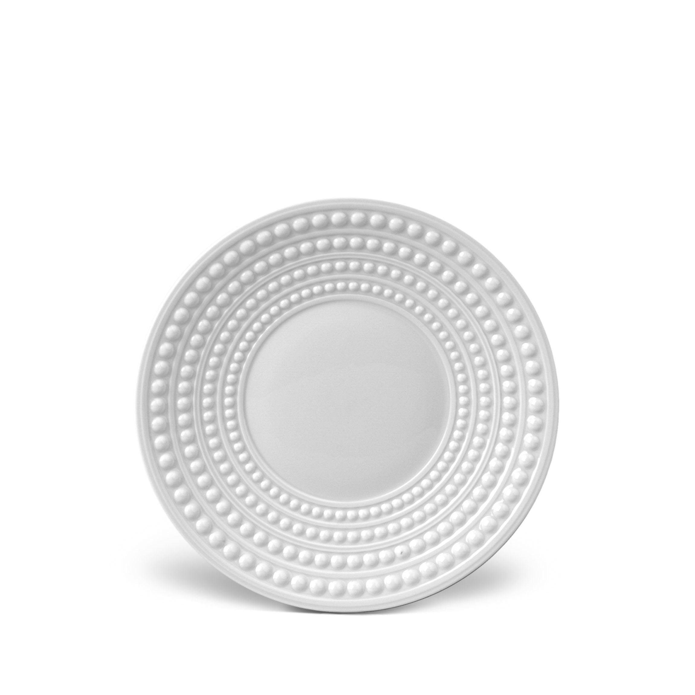 Perlee White Ceramic Saucer Plate - Elegant Small Dishes for Desserts, Appetizers & Tea Time | Perfect for Home, Cafe & Restaurant Use