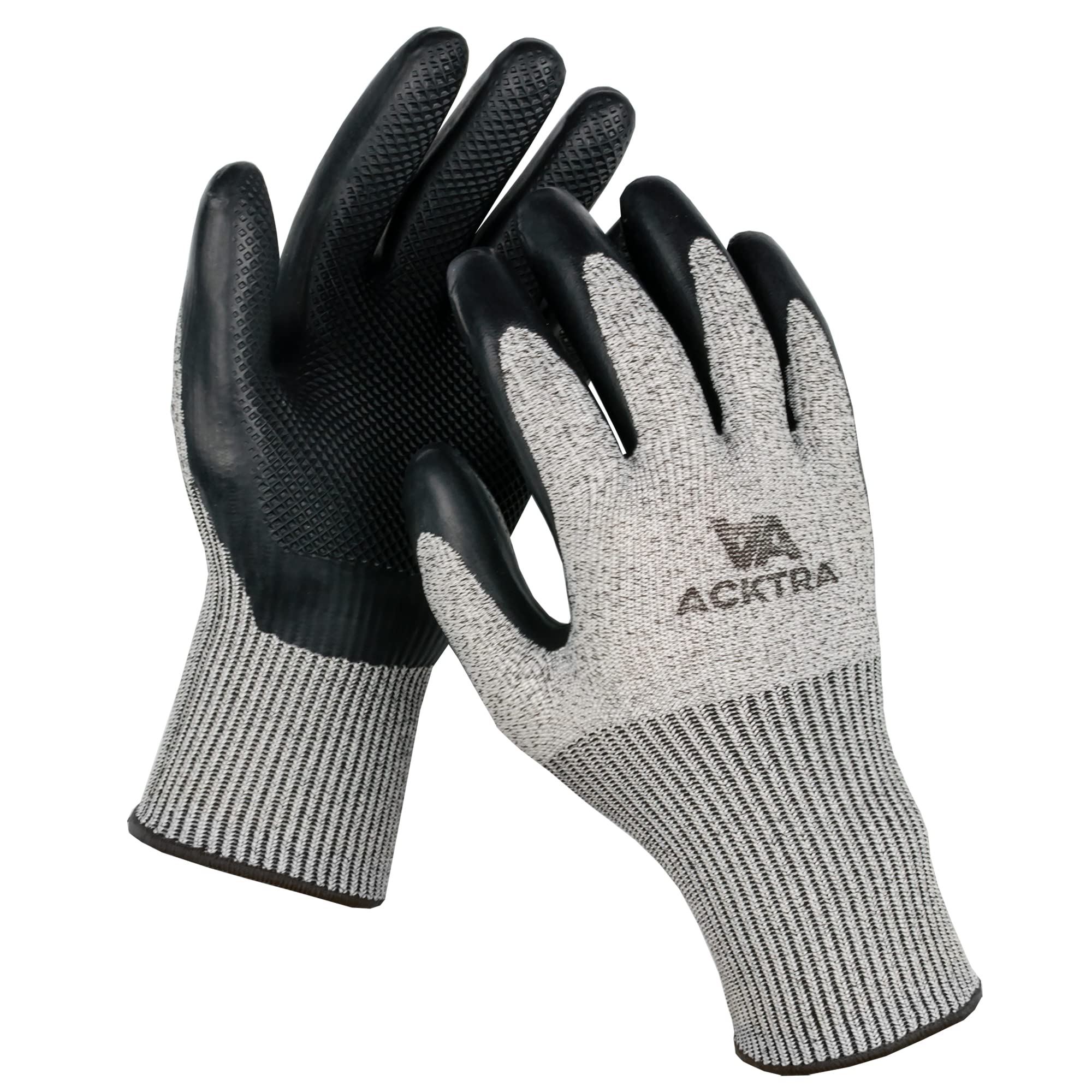 60 Pairs Cut Resistant Level 5 Safety Gloves EN 388 Certified - Eco Latex Coating, High Tear Resistance Work Gloves for Men & Women - Bulk Pack ACKTRA WG014 Small - Ideal for Construction, Warehouse, and Industrial Work