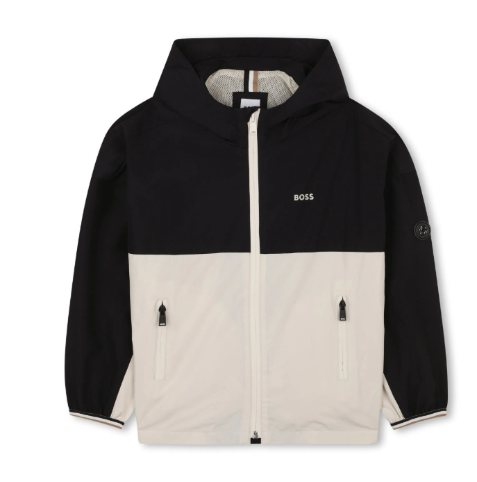 HUGO BOSS Men's Lightweight Windbreaker Jacket - Waterproof & Breathable Outdoor Coat for Running, Hiking & Travel (Size 4 10A)