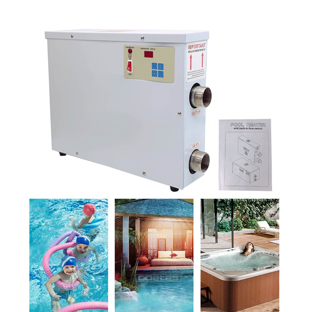 15KW Electric Pool Heater - 110V/220V Above Ground & Inground Swimming Pool Water Heater with Digital Thermostat | Perfect for Backyard Pools, Hot Tubs, and Spa Heating | Fast & Energy Efficient Heating Solution
