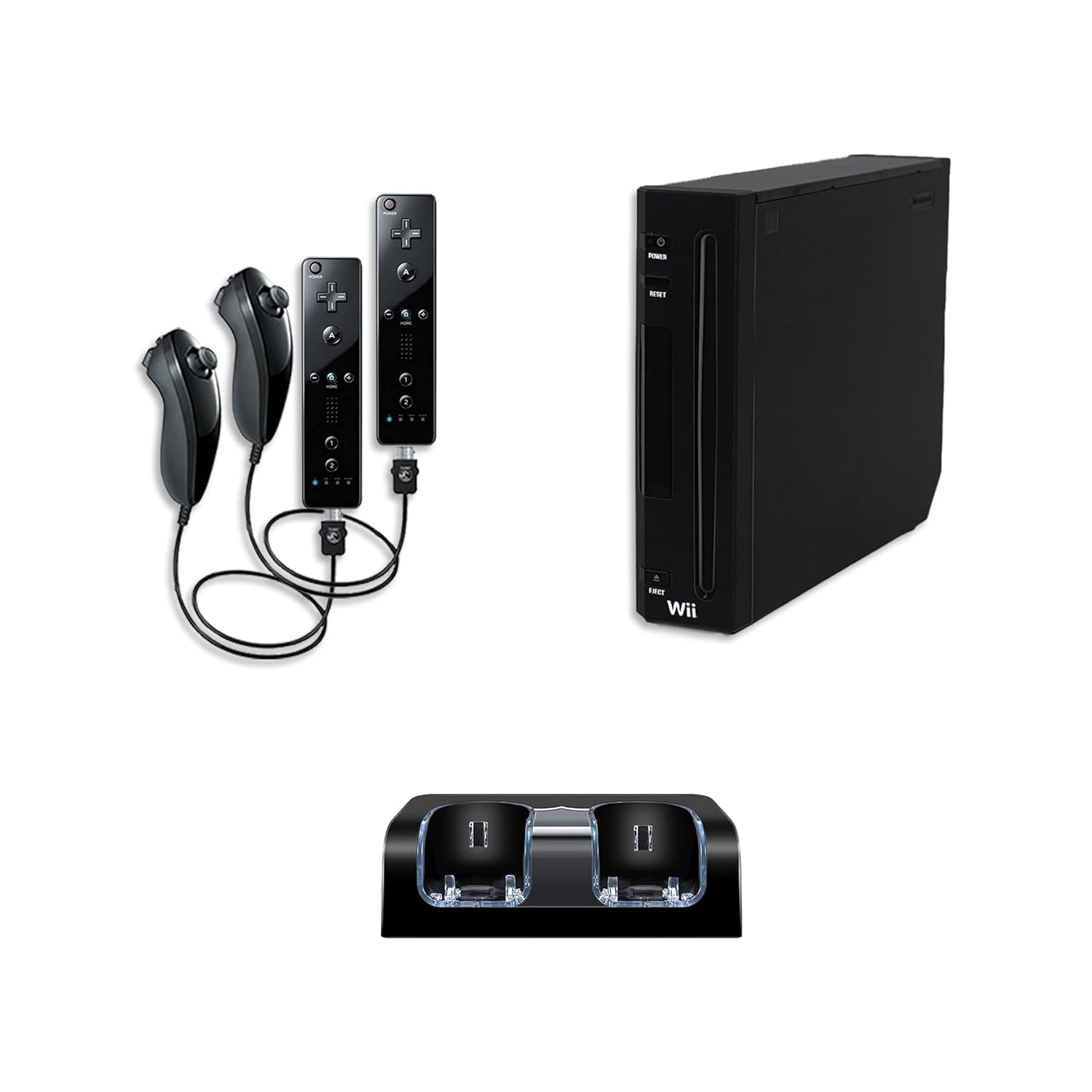 Refurbished Nintendo Wii Console - Black Premium Bundle with Motion Controller & Games | Perfect for Family Entertainment & Home Gaming