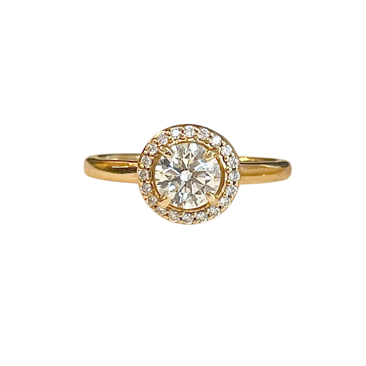 1.5ct Round Diamond Halo Engagement Ring - 14K White Gold Solitaire Wedding Band for Brides & Proposals - Perfect for Anniversaries & Romantic Occasions