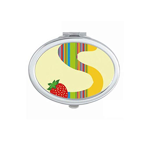 DIYthinker S Alphabet Strawberry Fruit Cute Pattern Portable Folding Mirror - Double Sided Hand Mirror for Makeup, Travel, and Home Decor | Compact Vanity Mirror with Cute Strawberry Design