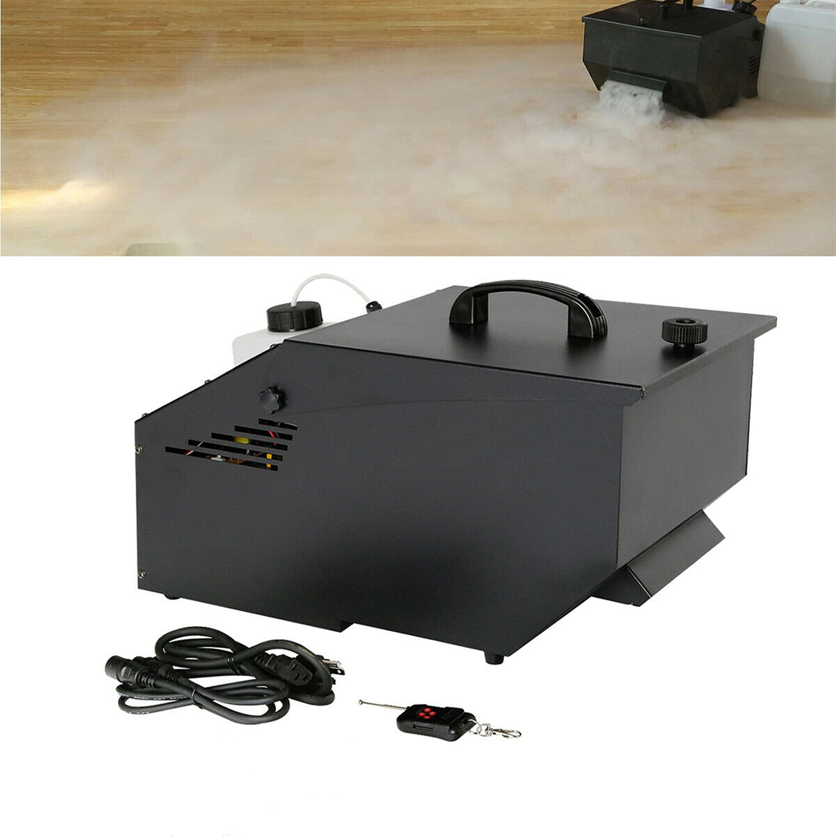 TTHOME 1200W DMX Fog Machine with Wireless Remote - Low-Lying Smoke Effect for Stage Performances, Halloween Parties, Concerts & DJ Events