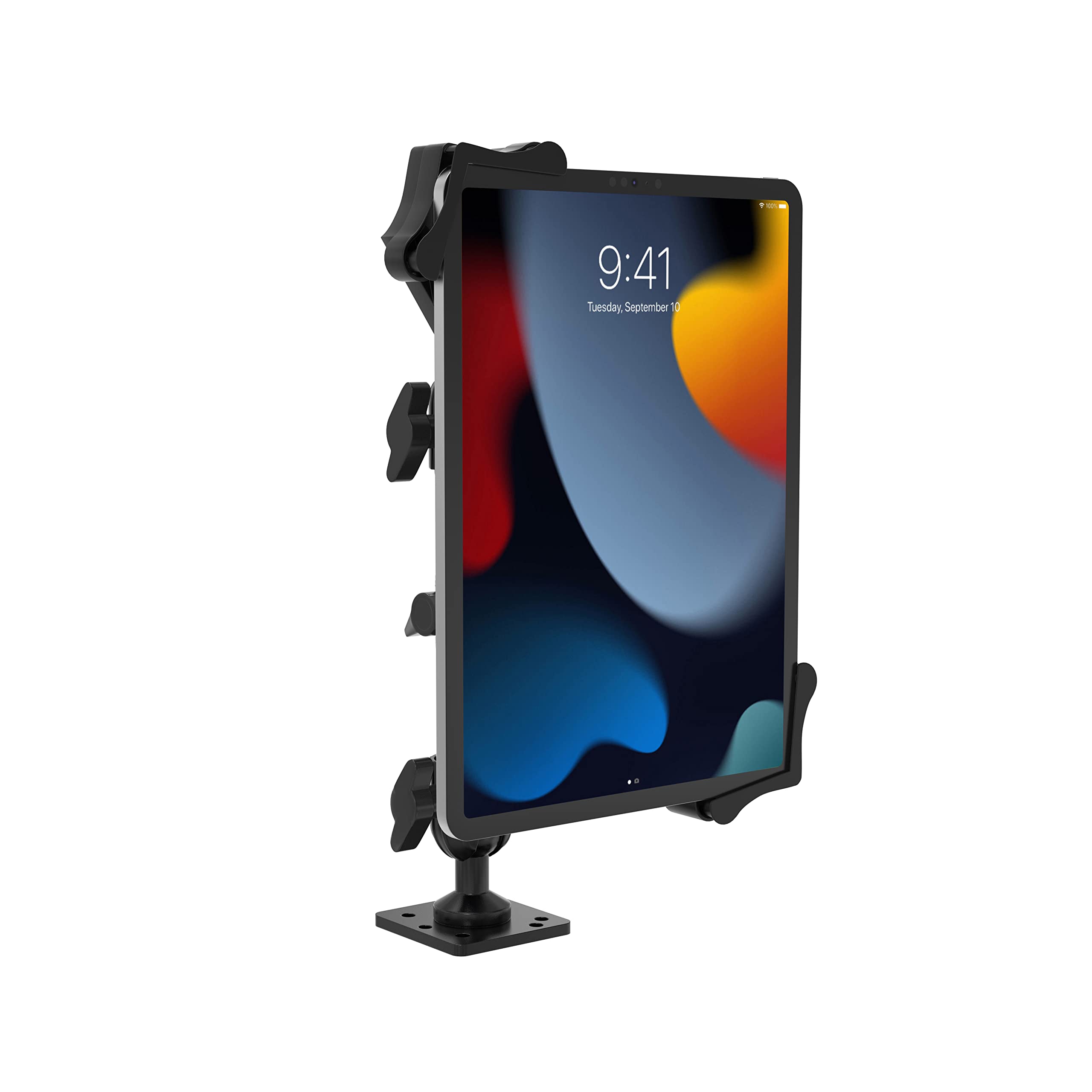 Universal Car Dashboard Tablet Mount Holder - Compatible with iPad 10.2” (7th/8th/9th Gen), 11” iPad Pro, 10.5” iPad Pro, Galaxy Tab A 9.7” & More - Adjustable Flex Stand - Secure Black Cradle (AUT-VDMC) - Perfect for GPS Navigation, Streaming & Hands-Free Driving