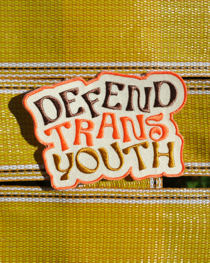 Defend Trans Youth Embroidered Iron-On Patch - LGBTQ+ Pride Support for Jackets, Backpacks & DIY Crafts
