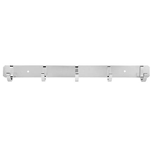 Aluminum Alloy Wall Hook Rack - 5 Pack Heavy Duty Coat Hangers for Hanging Clothes, Hats, Towels & Accessories - Rustproof Home Bathroom Kitchen Organizer - Perfect for Entryway, Closet & Laundry Room Organization