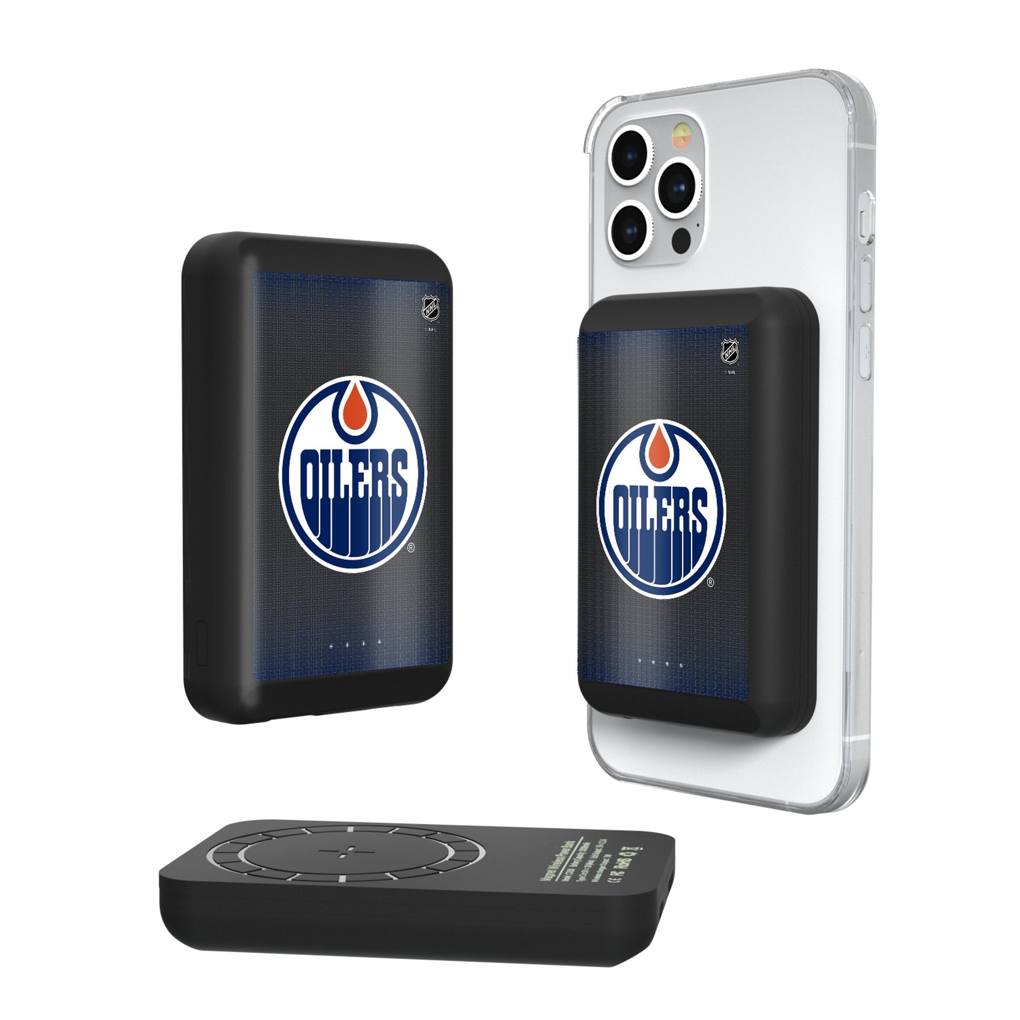 Edmonton Oilers Themed Wireless Magnetic Power Bank - Portable Charger for iPhone, Samsung & More - Perfect for Travel, Work & Outdoor Adventures