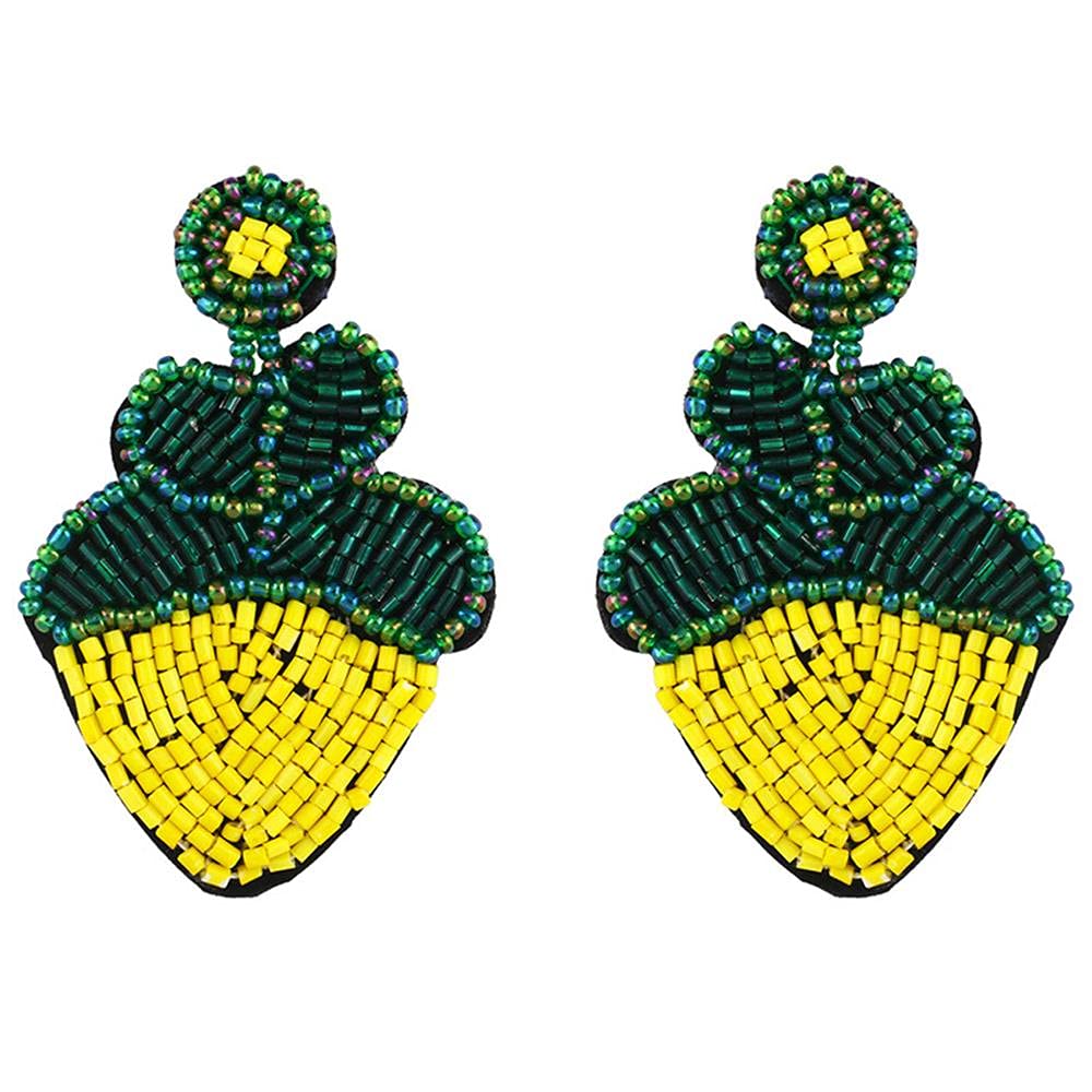 Handmade Bohemian Fruit Beaded Dangle Earrings - Avocado, Pineapple & Watermelon Drop Earrings for Women | Summer Beach Jewelry, Statement Gift for Girls | Perfect for Vacations, Parties & Boho Fashion