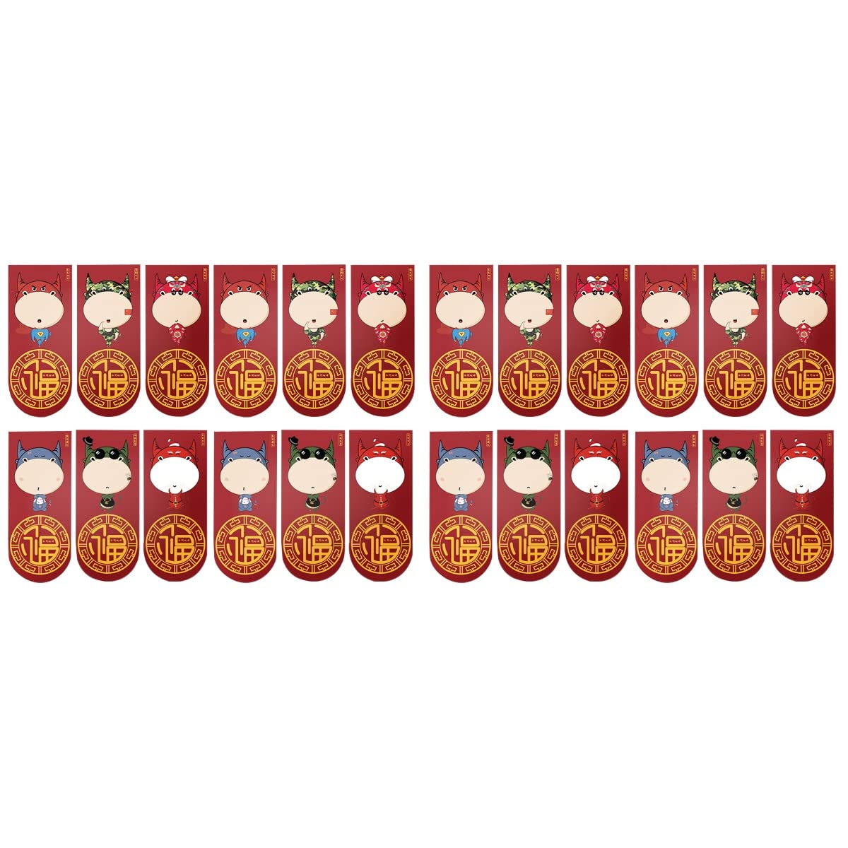 KESYOO 24pcs Chinese New Year Red Envelopes - Cute Ox Cartoon Design for Lunar New Year 2022 - Perfect for Spring Festival Gifts, Money Giving & Holiday Celebrations