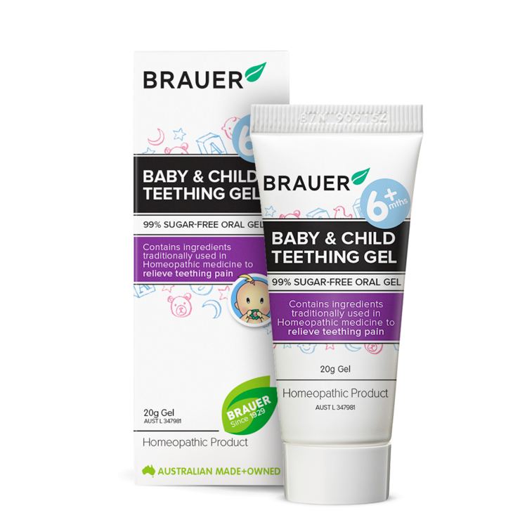 Brauer Baby & Child Teething Gel for Infants 6 Months and Up - 20g Natural Pain Relief for Sore Gums - Perfect for Daytime Comfort & Nighttime Soothing