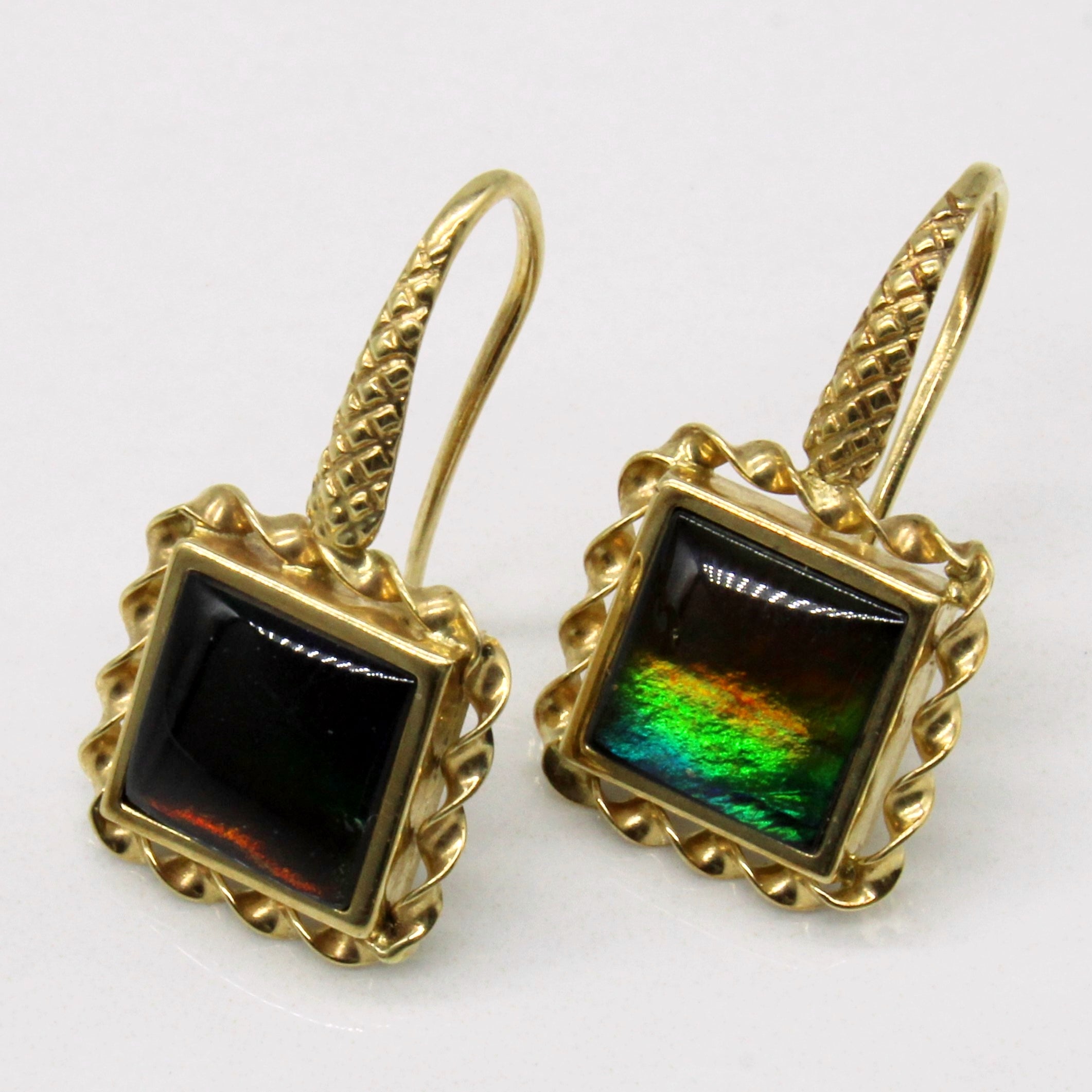Ammolite Drop Earrings - 2.00ctw Genuine Natural Gemstone Jewelry for Women | Elegant Dangling Earrings for Parties, Weddings & Special Occasions
