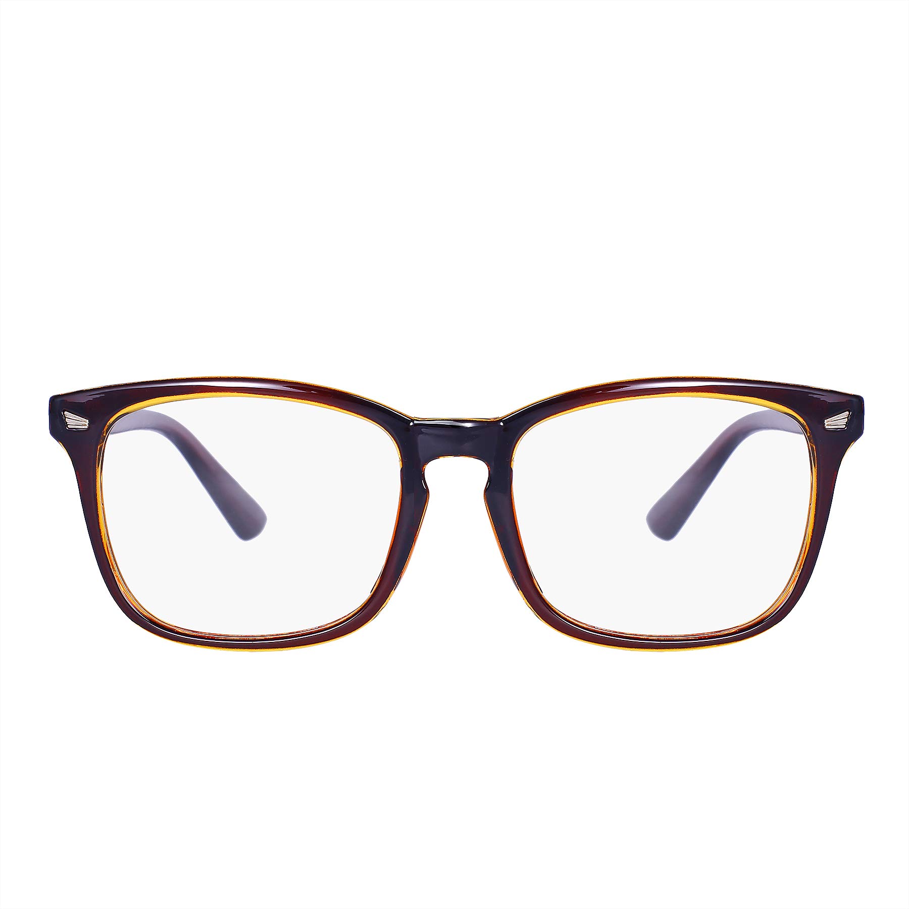 MAXJULI Stylish Fake Nerd Glasses for Women & Men - Lightweight Cute Frame for Reading, Gaming, TV & Phone Use - Trendy Brown Eyewear for Work, Study & Fashion Accessories
